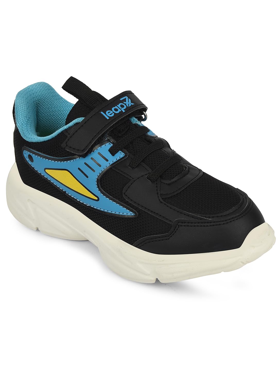 Leap7x CLOUDY-5V Sports Non Lacing Walking Shoes for Kids - Black | Velcro Closure - Suitable for Running, Gym, Jogging & Outdoor | Comfortable Insole | Lightweight & Cushioned Footbed-image-41