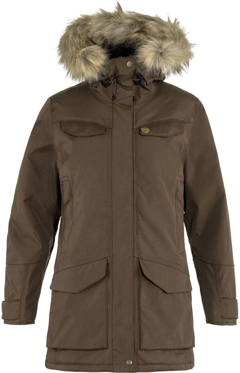 Fjallraven Nuuk Parka Women's Synthetic Insulated Jacket, Dark Oak, S