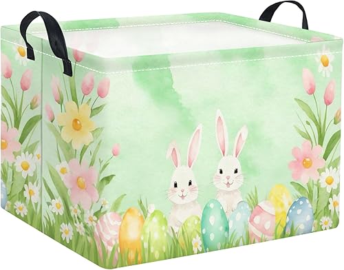 Miniatura 77 de Cesta rectangular de almacenamiento para niños con asas para el hogar, cocina, niños y niñas, lindo contenedor organizador de almacenamiento de