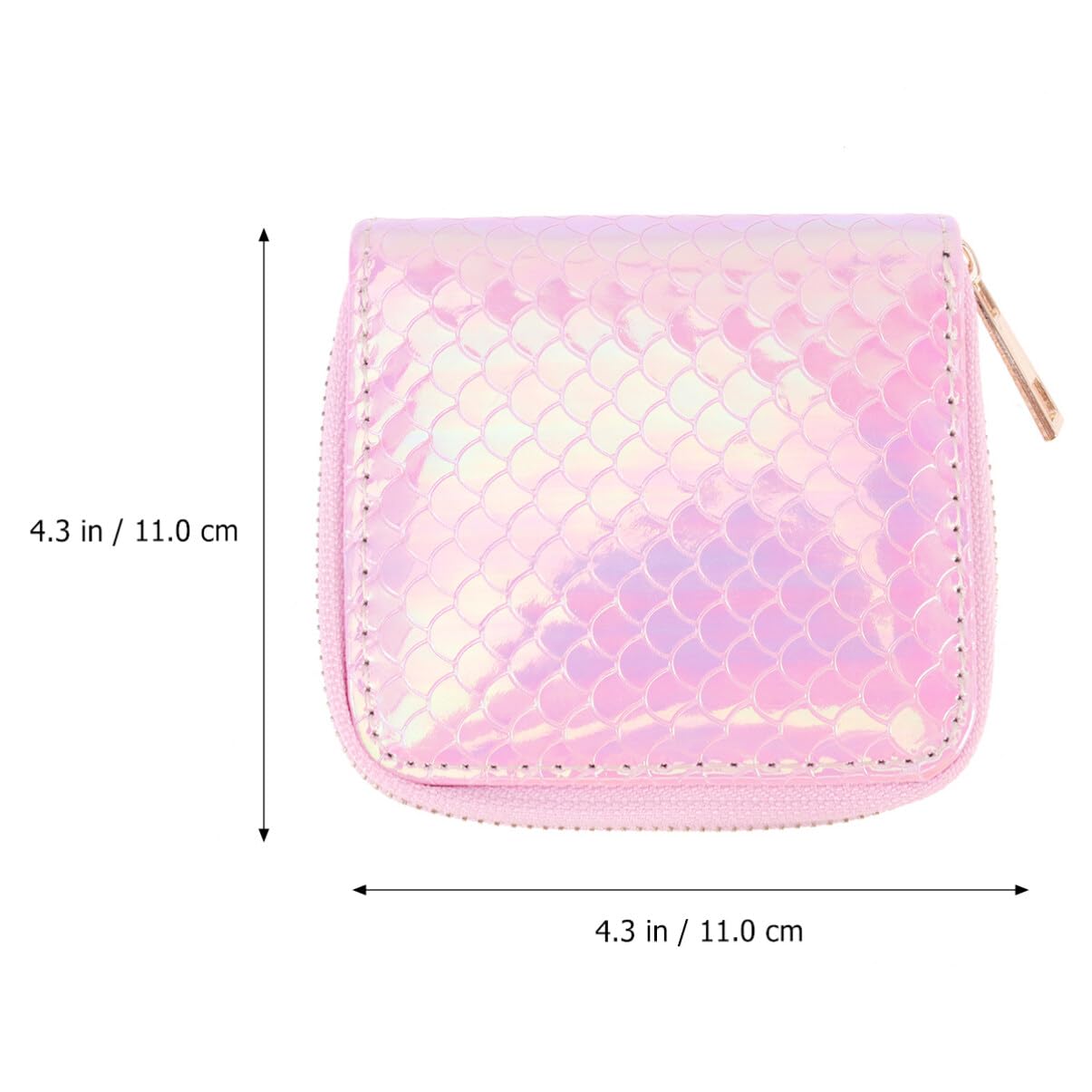 PACKOVE Mermaid Purse Coin Bag for Women Girls Mermaid Coin Wallet Pink Purse Zipper Small Wallet Cash Cable Headset Lipstick Stylish
