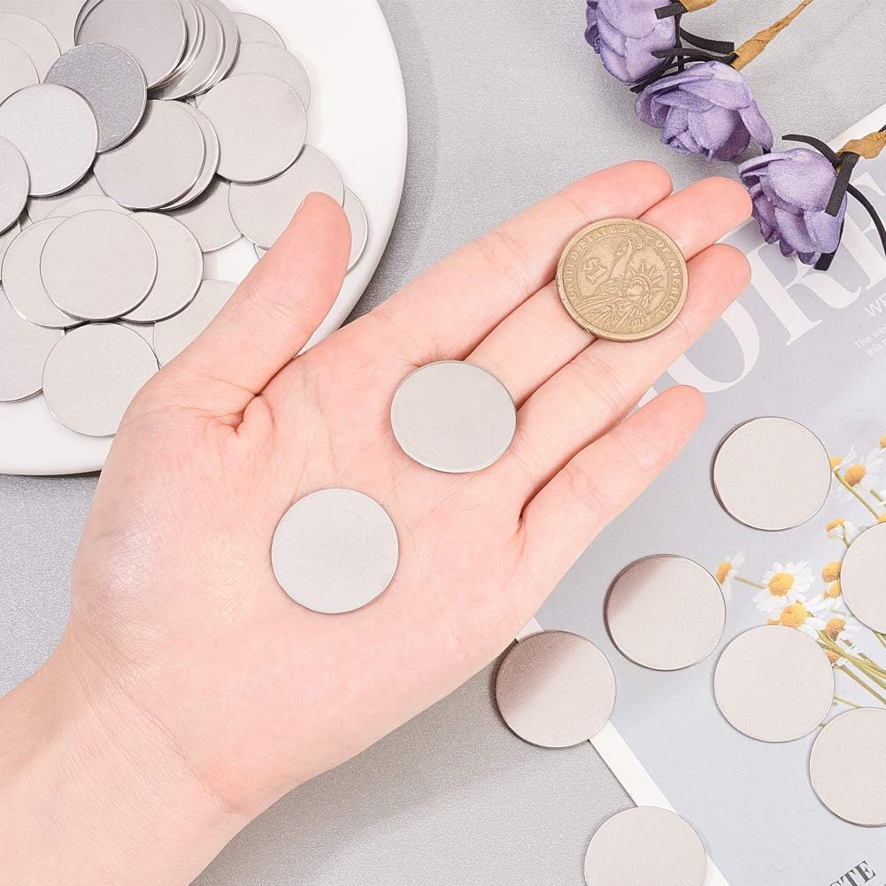 PH PandaHall 30pcs 30mm Laser Engraving Blanks Metal Discs Stainless Steel Blanks Stamping Tags Coin Pendants for Dog Collar DIY Crafts Jewellery Making Gift Tags Valentine's Day - Image 4