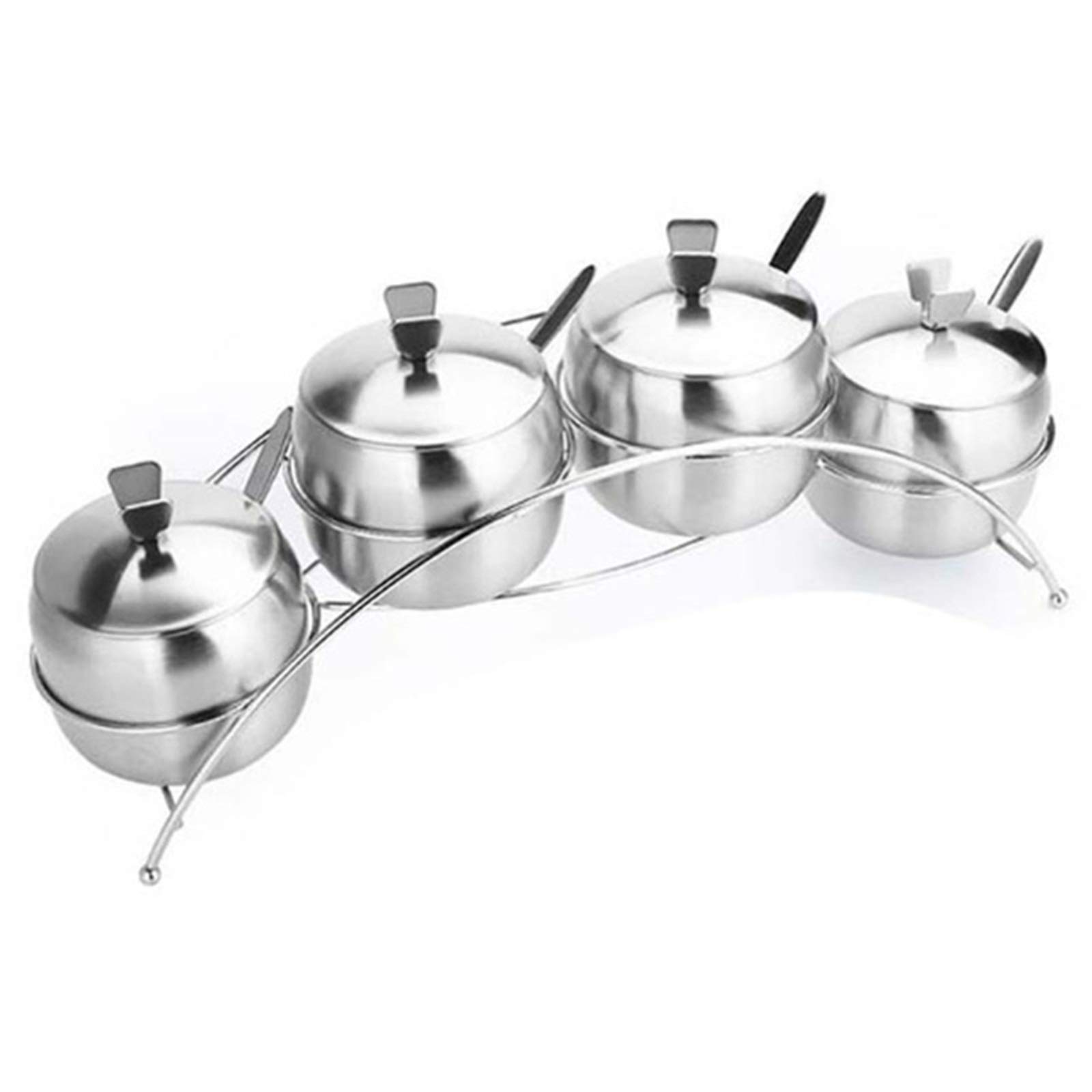 SAeWare Estante de especias de acero inoxidable para especias, organizador de condimentos, estante de cocina, plateado, 36 cm, plateado, 36 cm