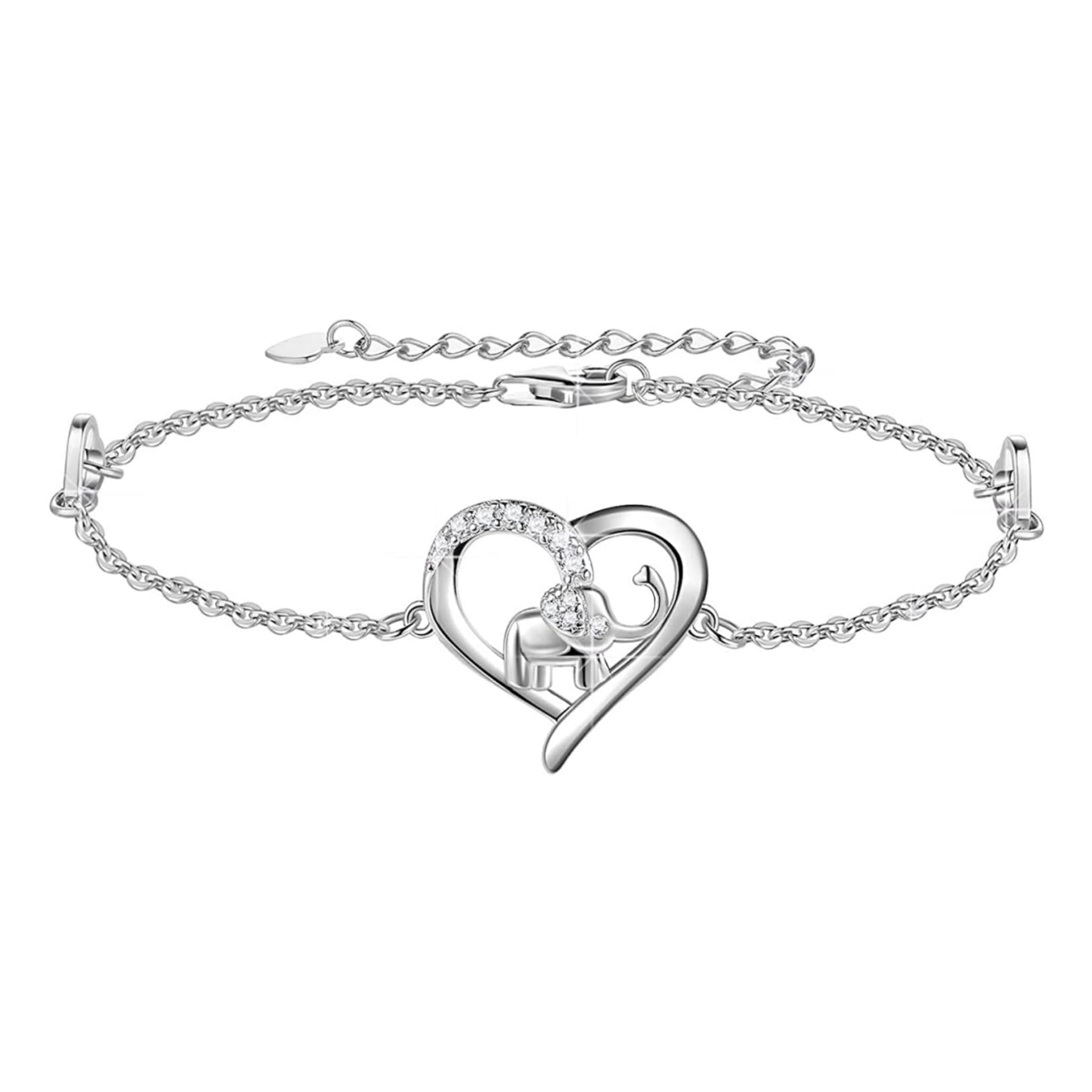 YZSFMZGE Opal Bracelet Anklet 925 Sterling Silver Adjustable Opal Turquoise Moonstone Bracelets for Women Opal Heart Bracelet Jewelry Gift for Birthday Christmas