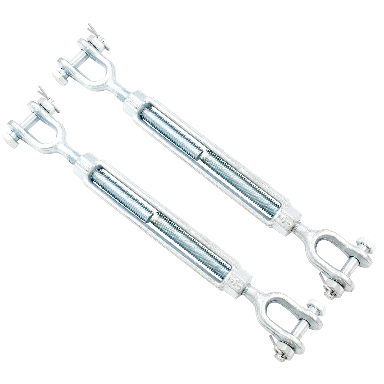 Bonsicoky Galvanized Steel Turnbuckle Hook, 1/2" x 6" Jaw and Jaw