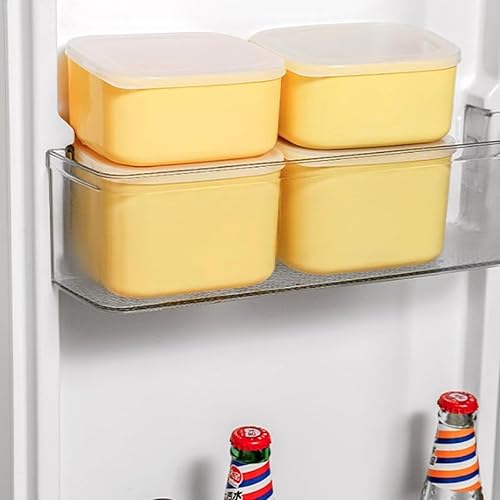 Miniatura 6 de Recipiente de queso en rodajas para refrigerador, recipientes de almacenamiento de queso de plástico con tapas, bloque de mantequilla, recipiente de