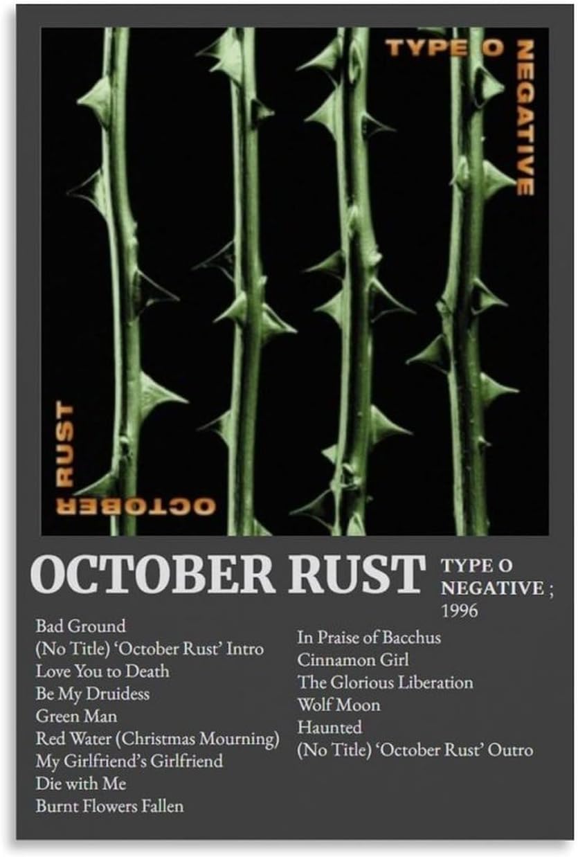CGHSDJ October Rust by Type O Negative Waterproof Canvas Poster Wall Art HD UV Resistant Print Suitable for Living Rooms And Hallways And Makes A Great GiftUnframe-style24x36inch(60x90cm)
