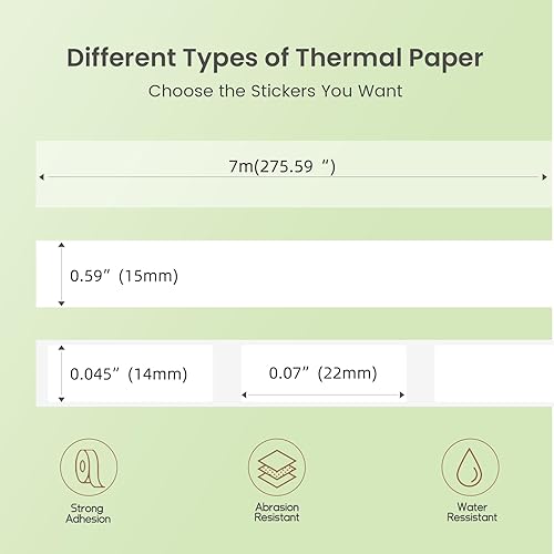 Miniatura 2 de Vretti HP2HP3 - Etiquetas adhesivas adhesivas de papel térmico negro sobre blanco, 3 rollos, 160 etiquetasrollo, 0.55 x 1.57 pulgadas, etiquetas