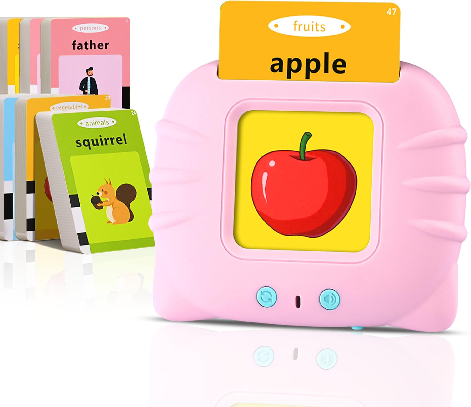 Talking Flash Card Learning Device Toy for Early Learning 224 Words Sounds Music Playing Game - USB Rechargeable for Kids (1-6 Years) Toddlers Pre-School Education (Blue, Normal)