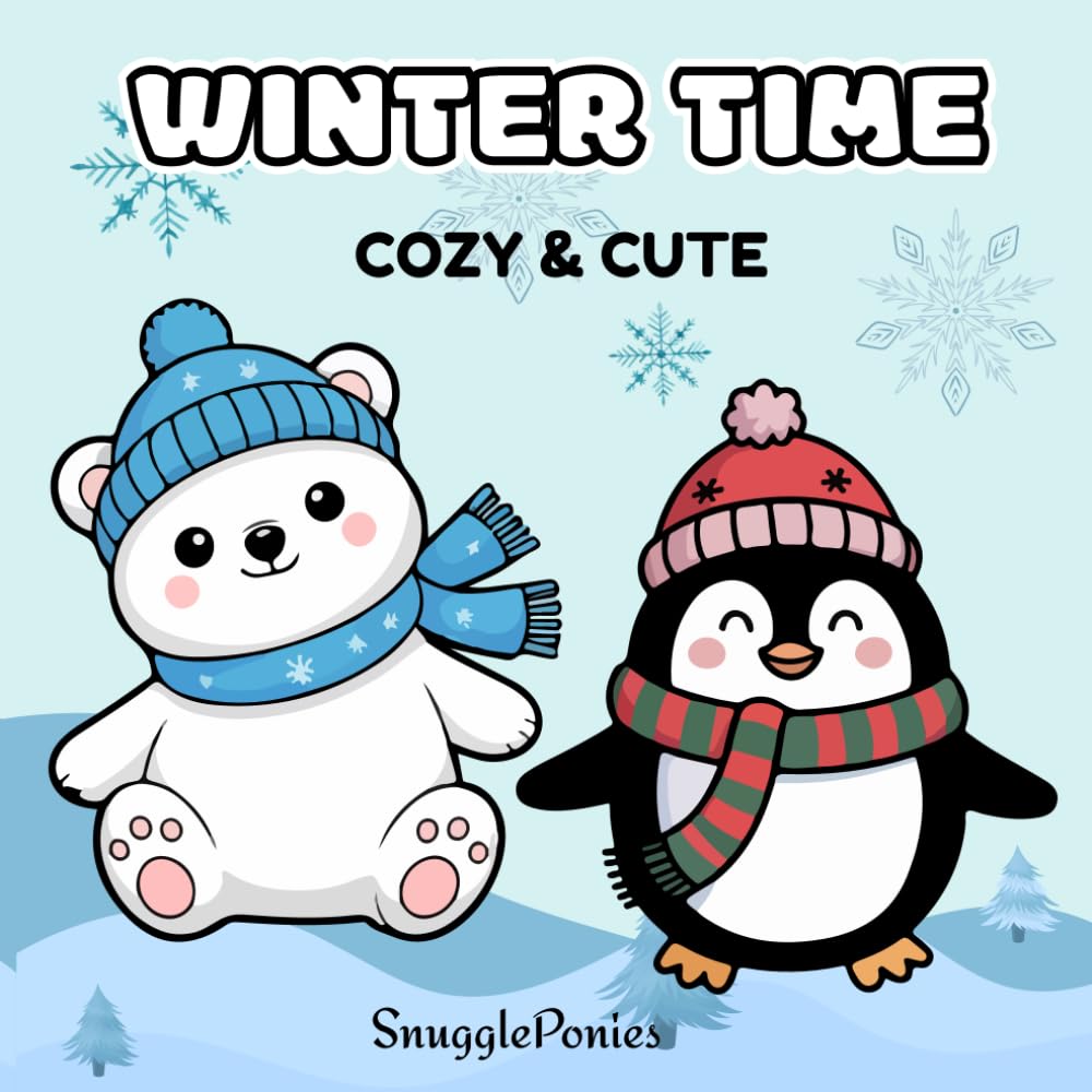 Wintertime: A cute, easy and cozy coloring book for all ages.