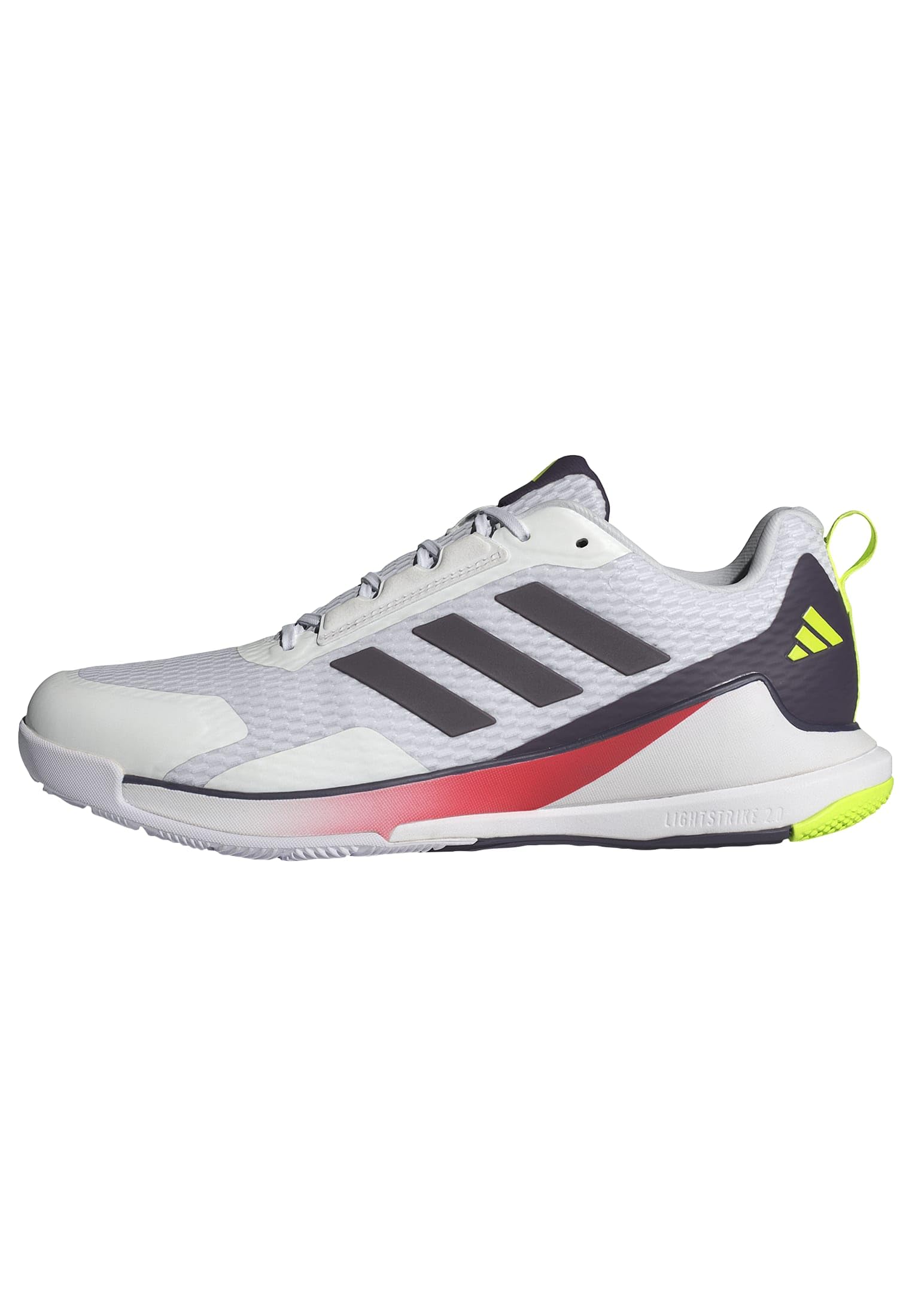 adidas Men's Novaflight 2 Indoor Shoes, Cloud White/Aurora Met. / Aurora Plum, 3.5 UK