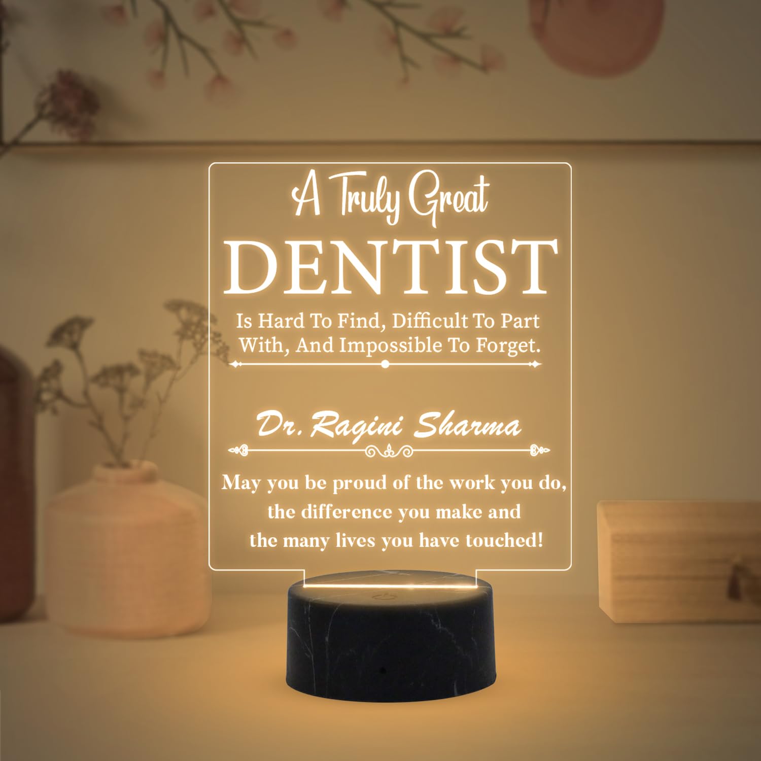 Personalized Name Dentist Doctor Lamp with Warm White Light & On/Off Touch Button | Gifts for Dentist Doctor | Thankyou Gift for Doctor (Thankyou Gift for Dentist)-image-26