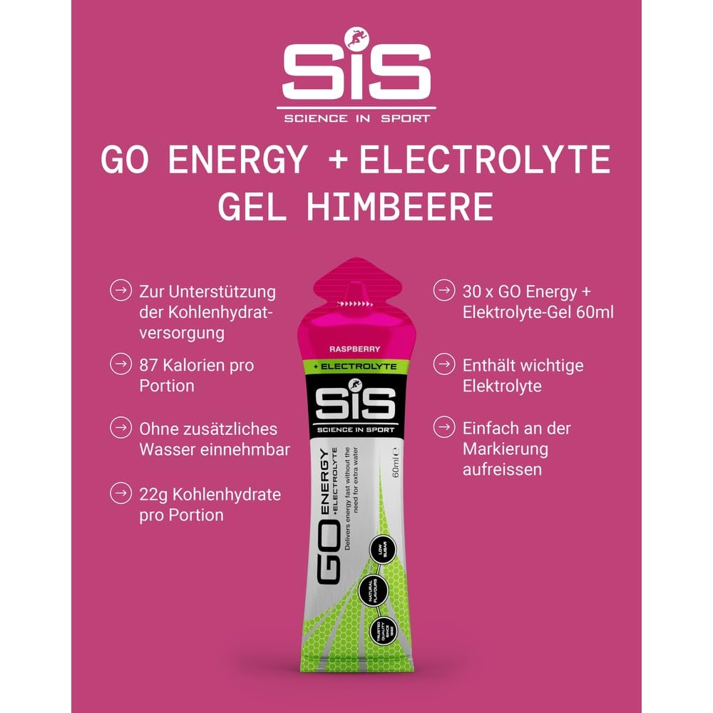 SSI GO Energy + Electrolyte Gels (30x60ml) Raspberry