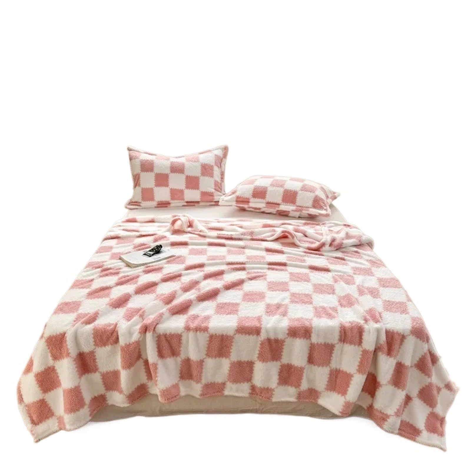 KiddiBubzi Super Soft Throw Blanket Silky Flannel Fleece 3D Checkered Lightweight Bed All Season Use(Color 1,180x200cm)