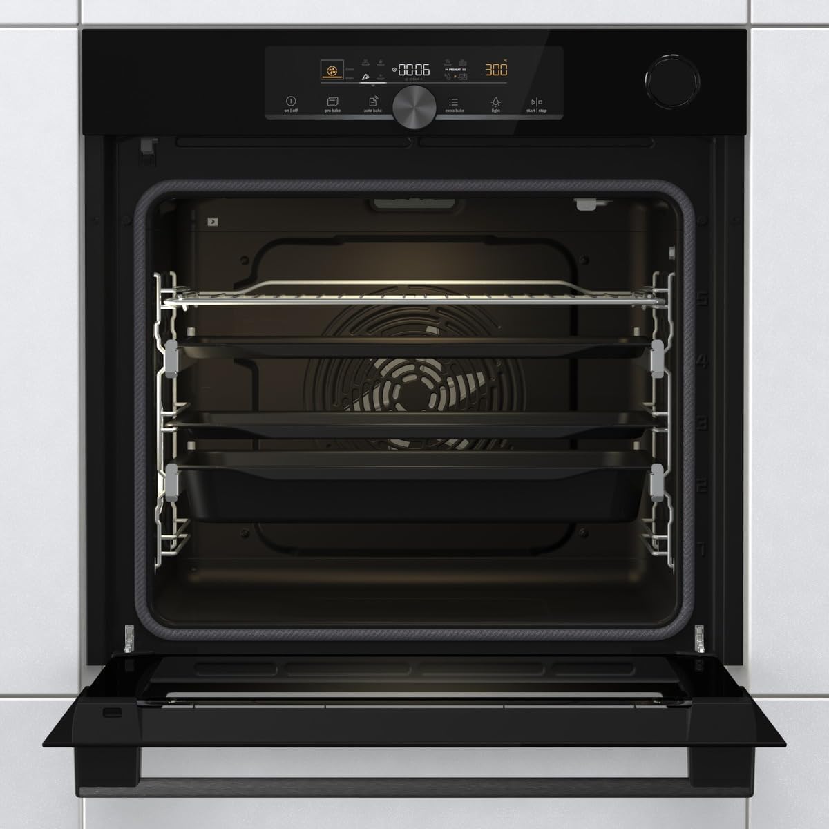 Gorenje BPSA 6747 A08BG Einbau-Backofen 77L Heißluft Pyrolyse Schwarz