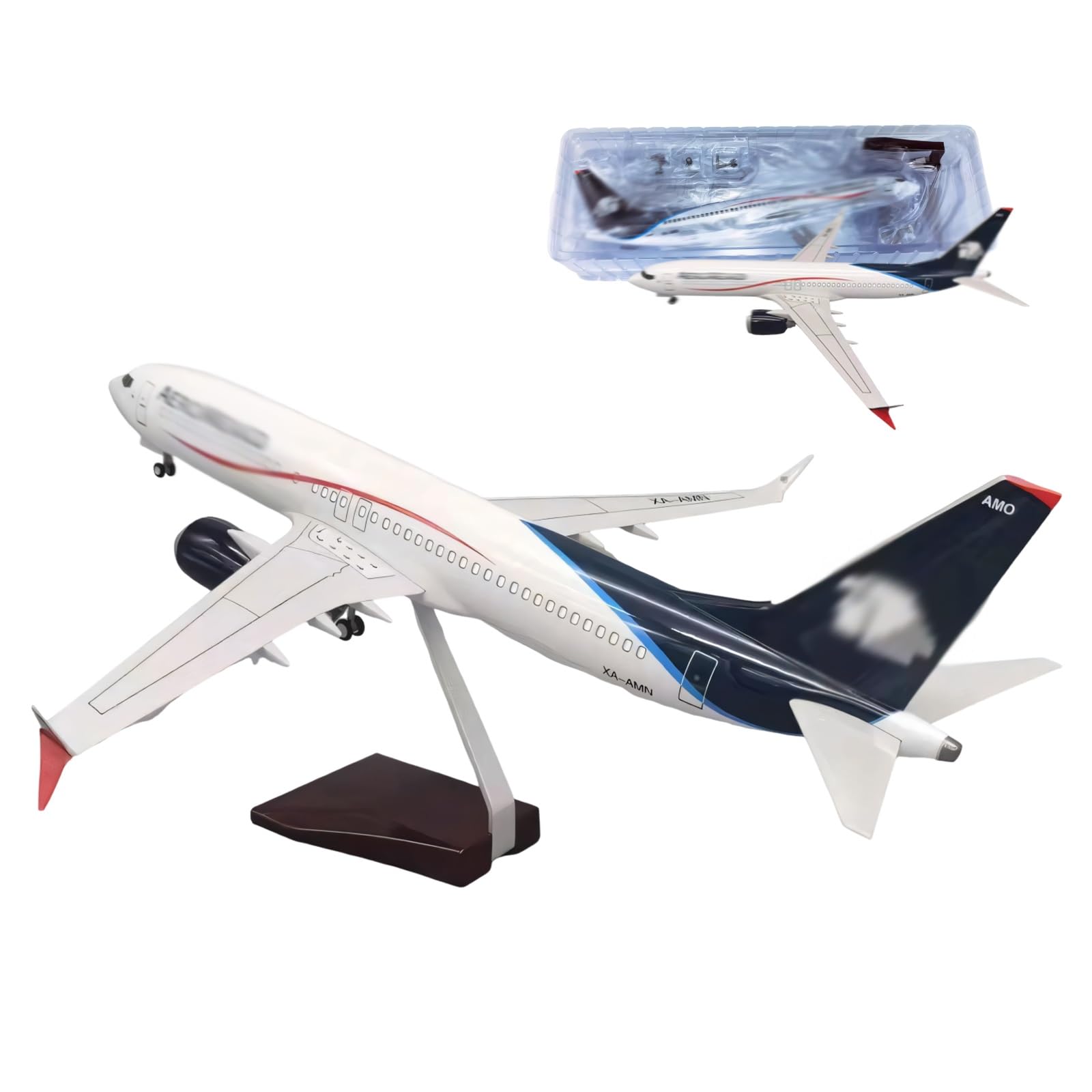 Modello aereo B737 max in scala 1:85 con ruote controllo vocale Espositore Aereo collezione ad alto realismo for casa, decorazione dell'ufficio, regalo perfetto for gli appassionati