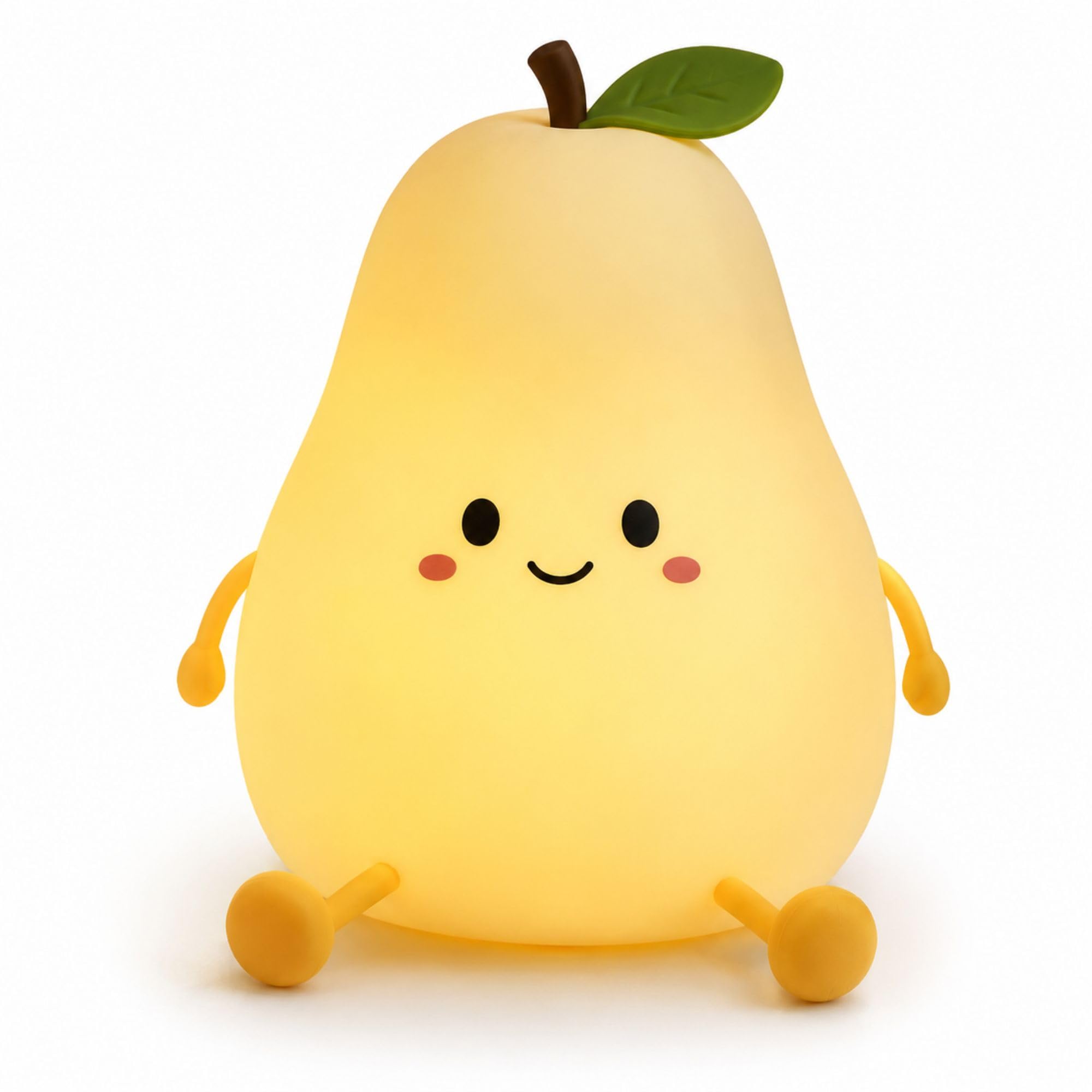 HUMAIZAR Silicone Cute Lamp for Bedroom Nursery Baby Fruit Nightlight Boys and Girls Kawaii LED Pear Fruit Night Light 7 Colors Dimming Touch Cartoon Bedside Lamp Bedroom Decor Cute Kid Gift-image-34