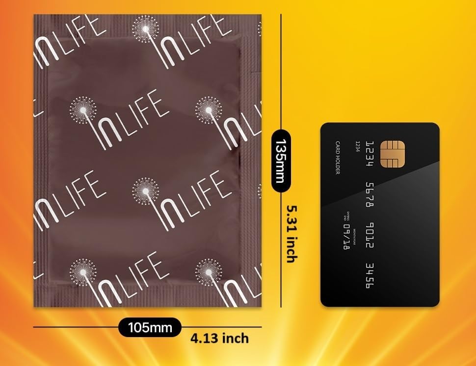 InLife Extra Size Super Warmer for Hands and Body | All Natural & Safe, Instant Quick Heat, Easy & Comfort | Bigger & Wider Size, Air Activated, Single Use, Stable & Long-Lasting | Odorless, 30 Packs - Image 5