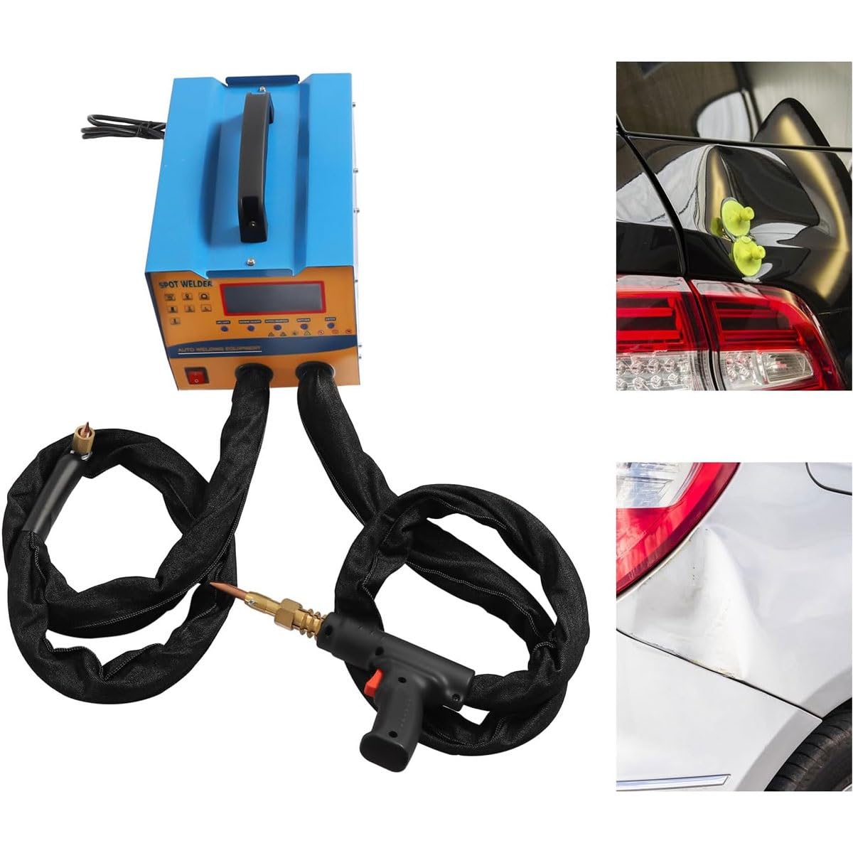 Soldadora por puntos extractora de abolladuras, kit de reparación de abolladuras con soldadora de pernos de 6 kW, máquina de soldar por puntos de 7 modelos con protección contra sobrecalentamiento