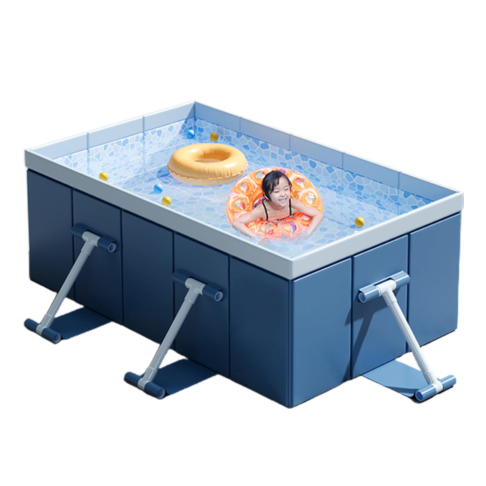 Piscina portátil, Piscina no Inflable Nates Plegables enmarcados para niños | Juguete de patio trasero de verano de verano para adultos, niños y mascotas