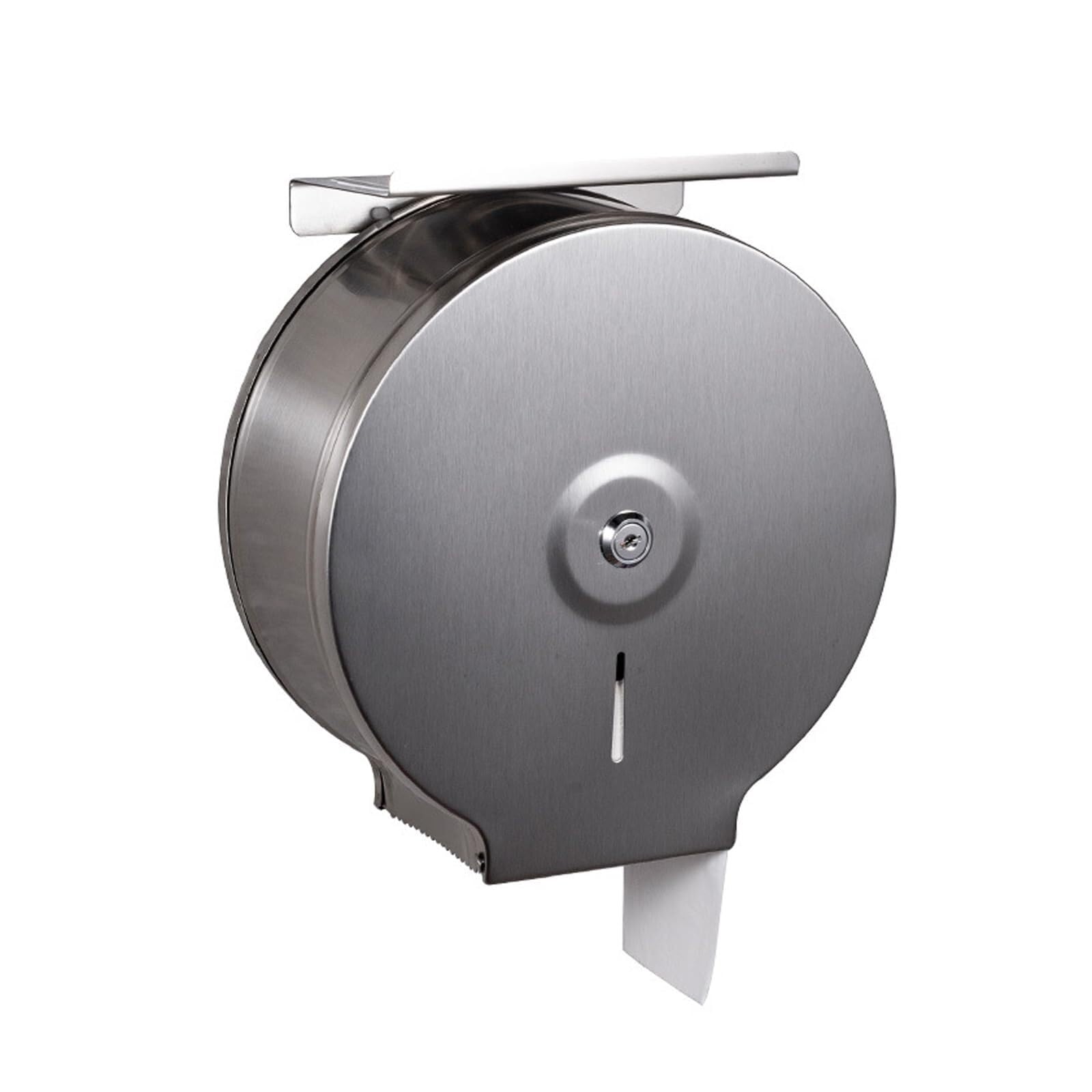 Dispensador de toallas de papel de acero inoxidable para montaje en pared, redondo, comercial, dispensador de toallas de mano con rollo de bloqueo, dispensador de papel higiénico para uso doméstico