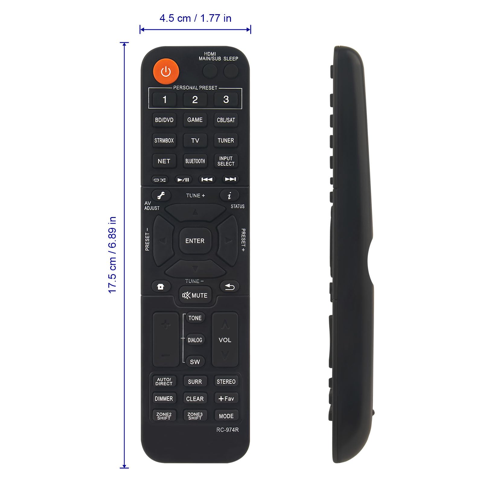 Télécommande De Remplacement VINABTY RC-957R Compatible Pioneer VSX-LX303 VSX-LX503 VSX-832 Et Plus