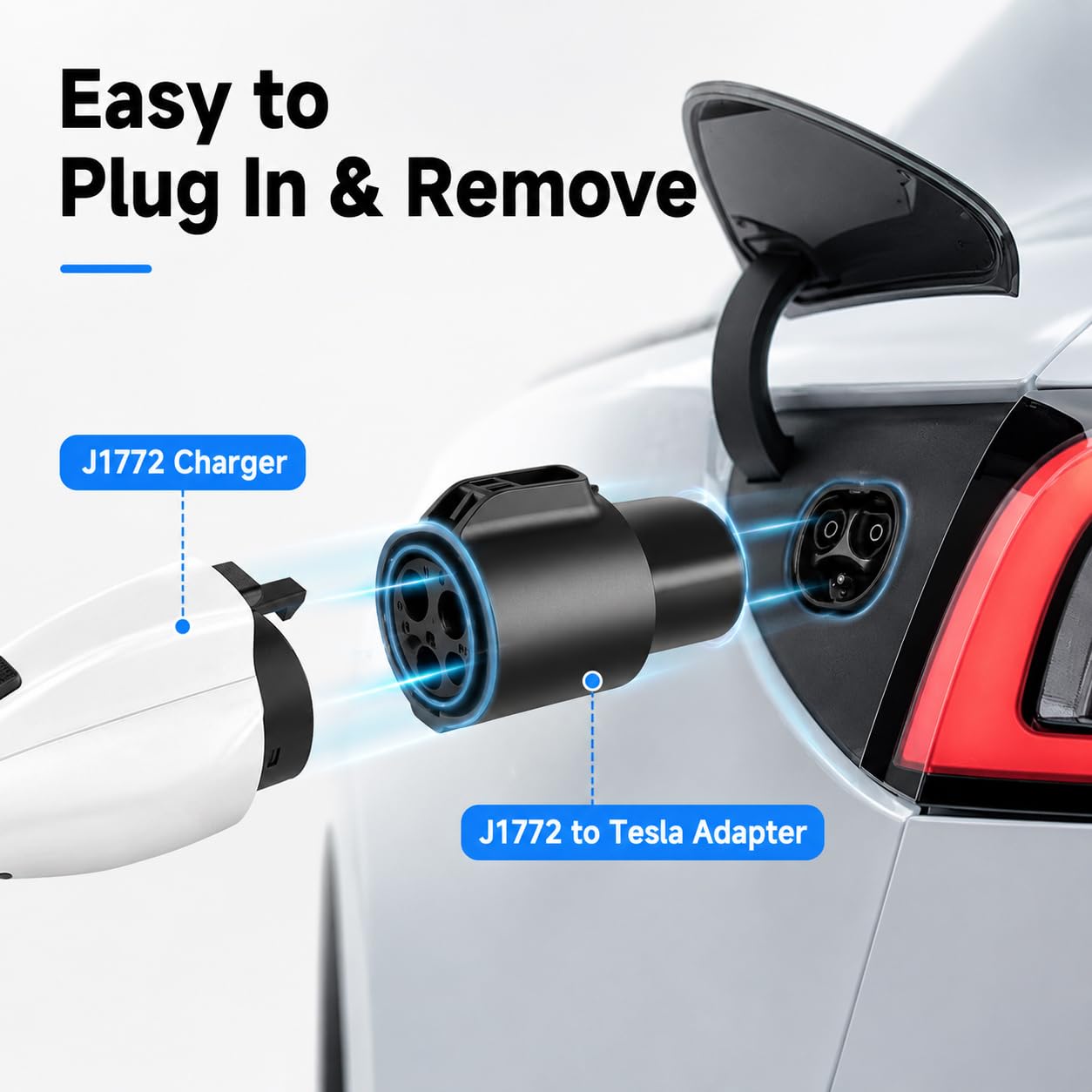 Amazon.com: JEEKVISEN J1772 to Tesla Charging Adapter, 80A 250V EV
