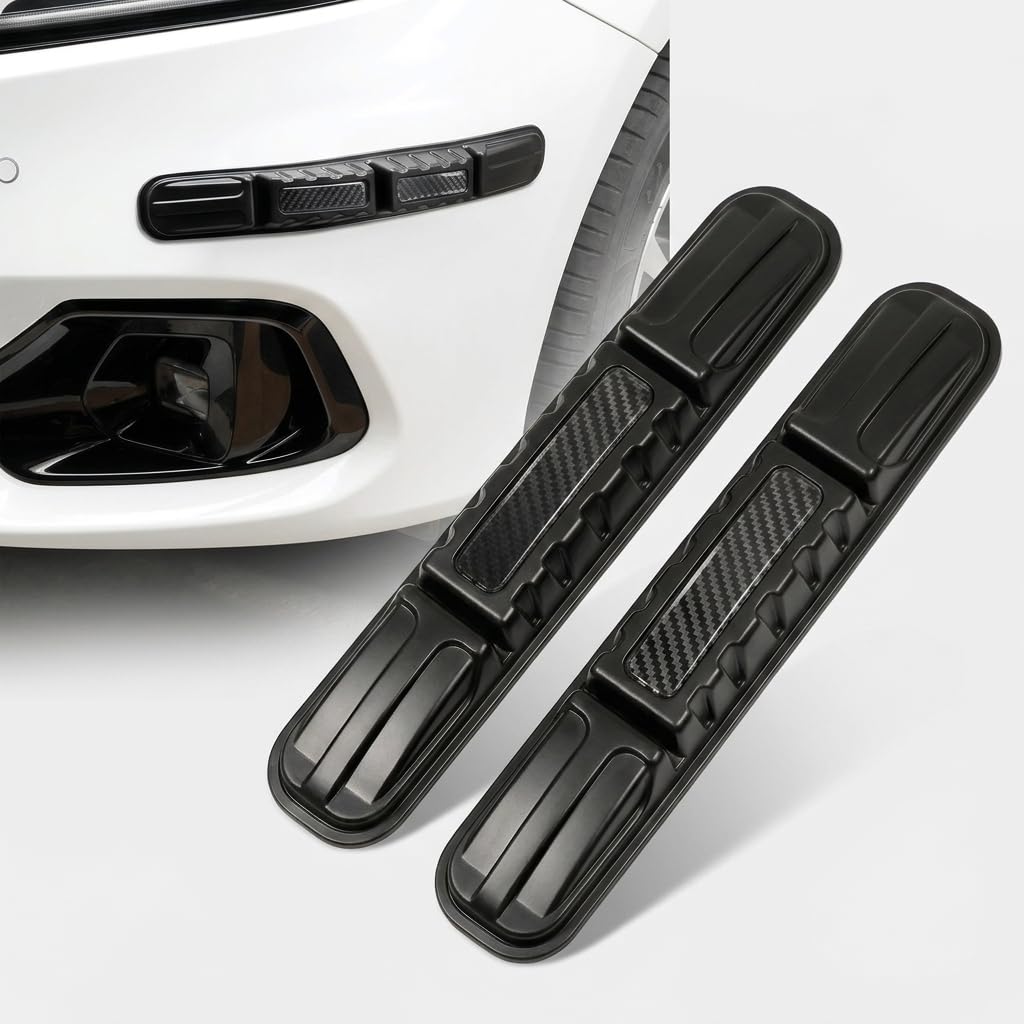 SARTE Car Bumper Protector & Bumper Guard, Universal Flexible ABS Bumper Corner Protector, Carbon Fiber Finish, Strong Adhesive, Scratch & Scuff Protection for Cars,SUVs, Hatchbacks,Black (Pack of 2)-image-2