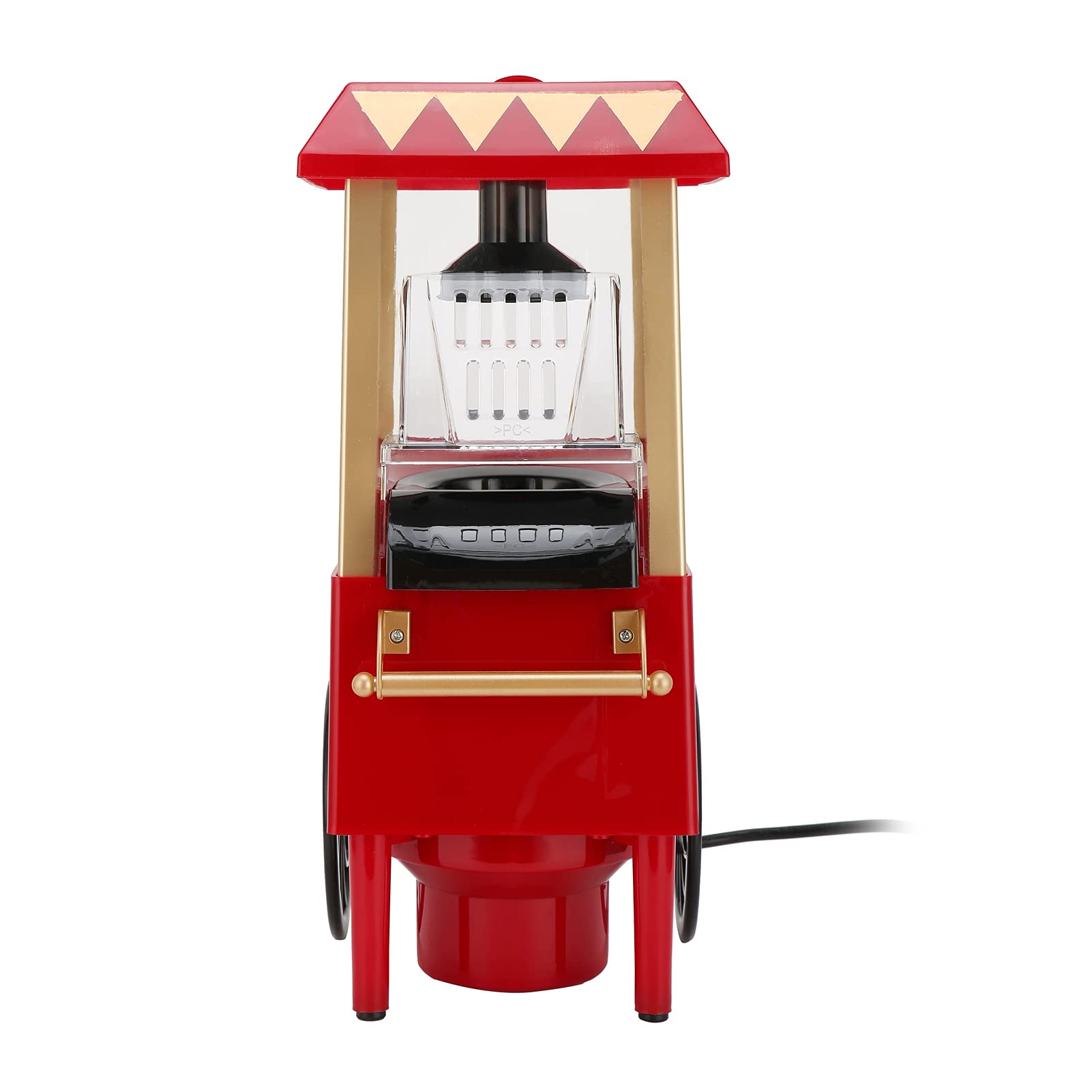 HEEPDD Macchina per Popcorn Automatica retrò Rossa, Popper per Mais Ad Aria Calda Senza Olio con Coperchio Staccabile e Tecnologia del Flusso D'aria Rotante, per Feste di Compleanno (Spina europea