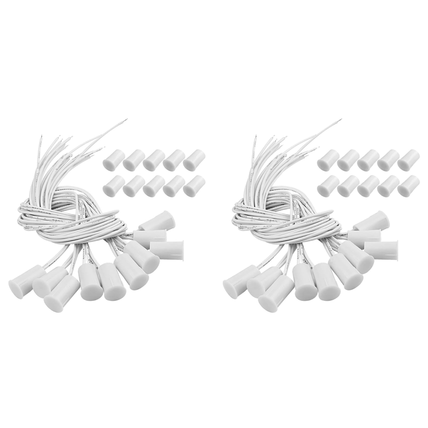 Magnetic Door Switch RC-33 NC Recessed Wired Security Window Door Sensor Alarm White- (20 Sets)