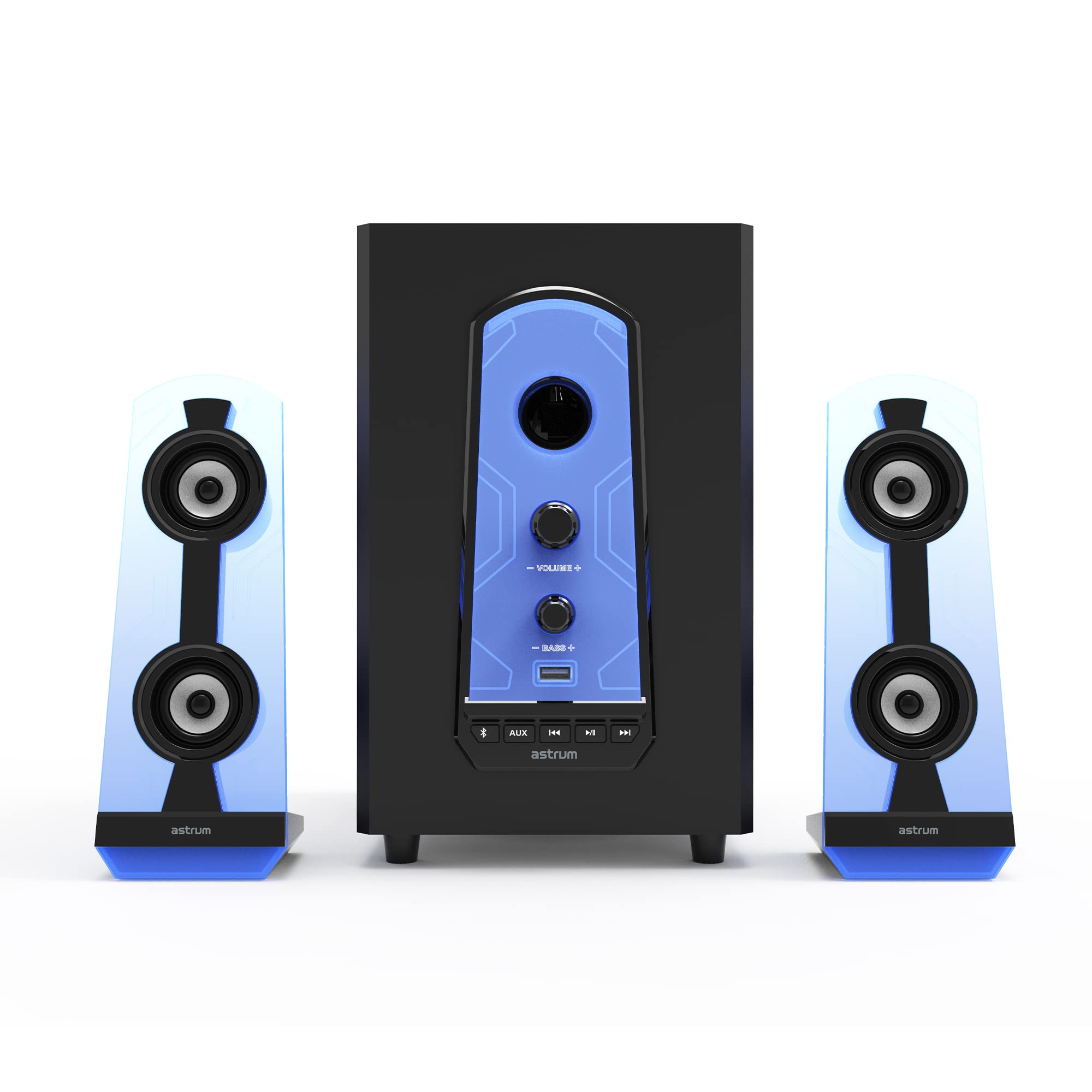 astrum SM070 30W Wireless 2.1CH Led Light Multimedia Speaker for Home, PC & Laptop - Black-image-35