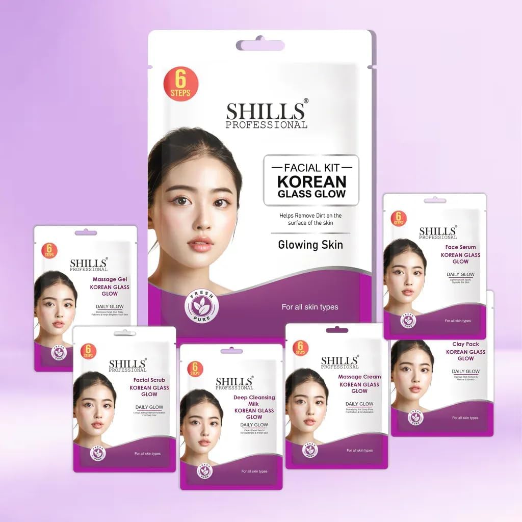 PRATHNA CREATION SShills Professional Korean Glass Glowing Facial Kit | | Instant Brightening & Glowing Skin | Korean Beauty Facial Kit for Women & Men | Deep Cleansing, Whitening, Hydrating, Anti-Aging, Bridal Glow 4