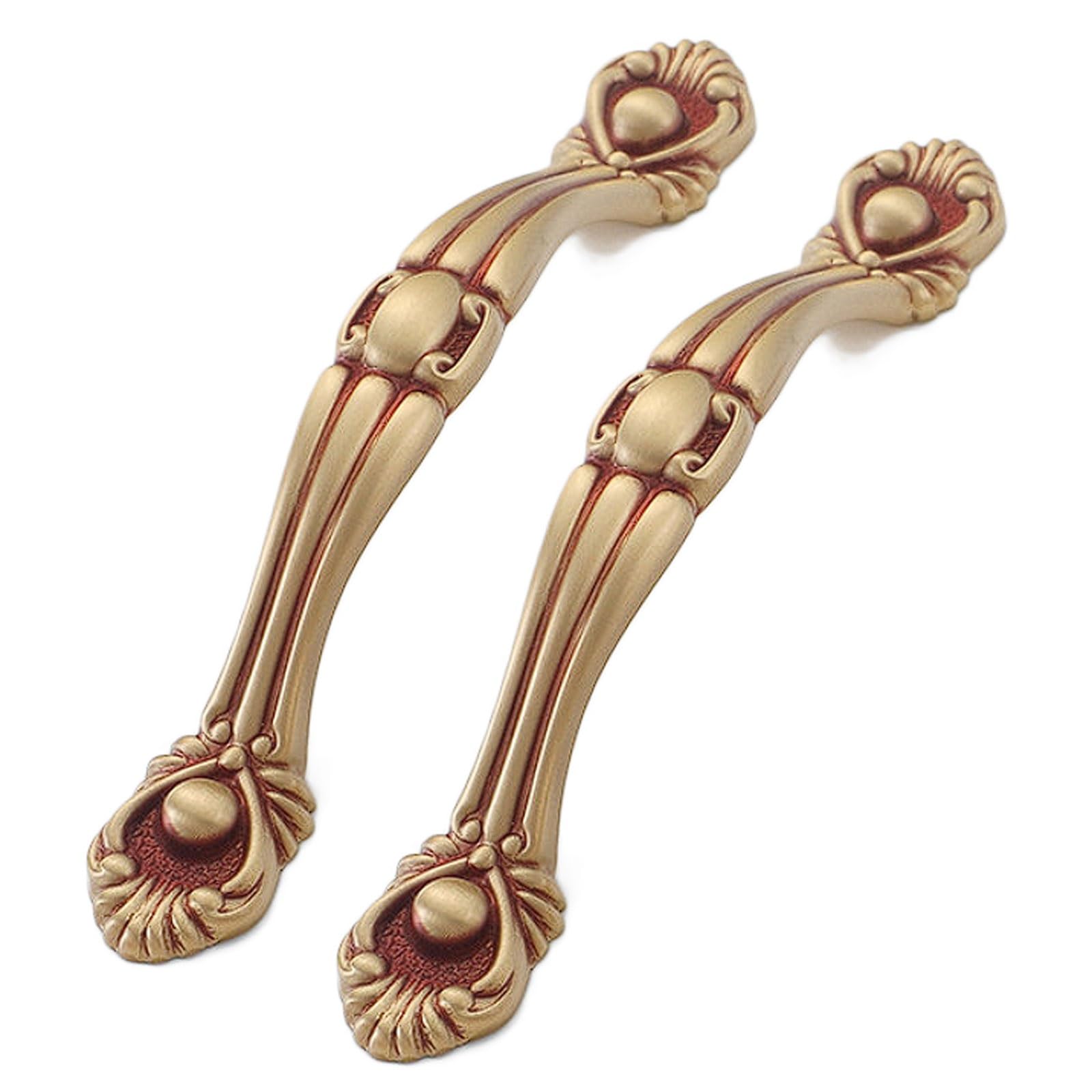 CHENHOJU Brass Retro Cabinet Pulls Single Hole or Double Hole Options, Vintage Style for Drawers and Wardrobes Cabinet Pulls(126mm)