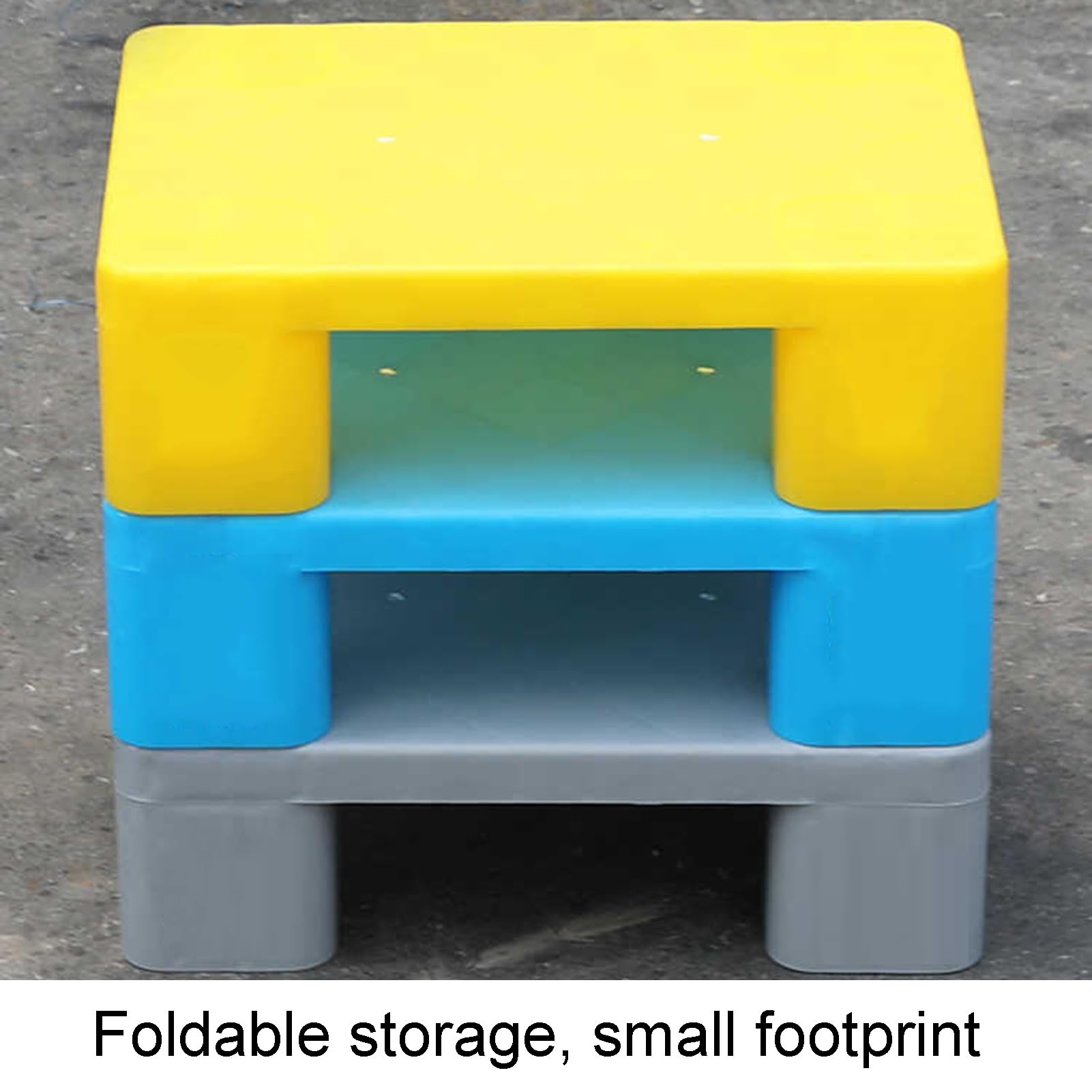 Pallet in plastica leggera per cantina e stoccaggio esterno, resistente, per pavimenti interni e giardino, blu (40 x 30 x 12 cm)