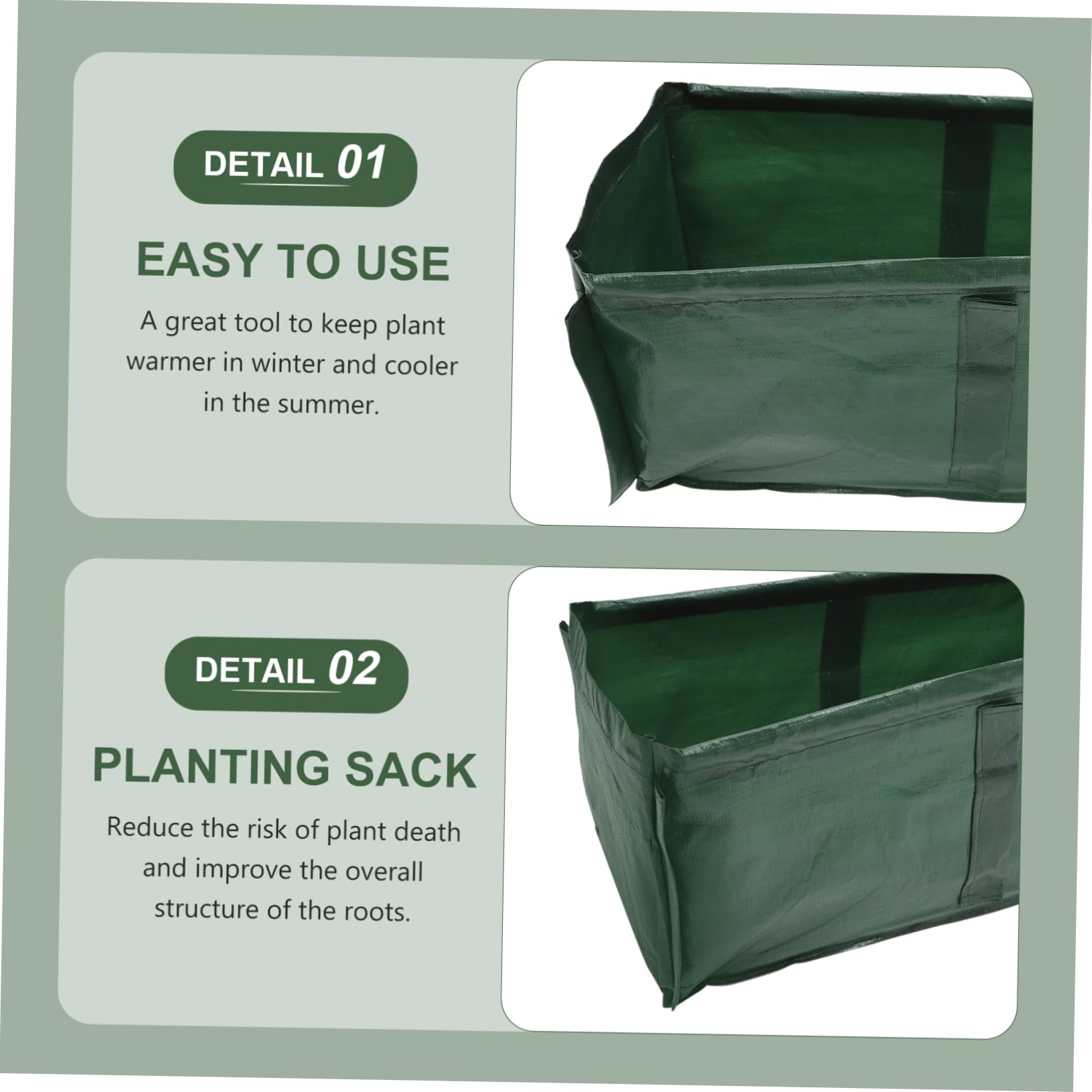 ifundom 2pièces Sacs De Plantation Tissu PE Tissé Sachets De Plantation De Fruits Sacs De Croissance Réutilisables pour Plantes Légumes Et Fleurs