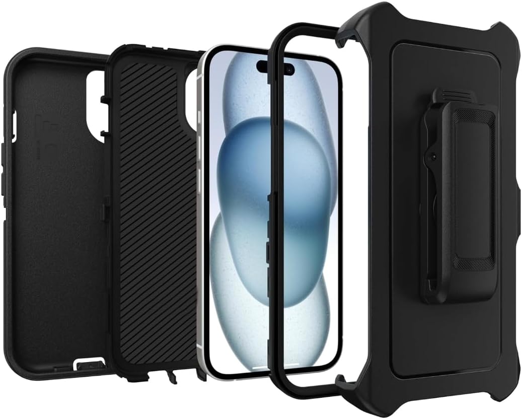 Defender Case Compatible with Samsung iPhone 16E,15,14,13 Defender SCREENLESS Case Compatible iPhone 16E - Black
