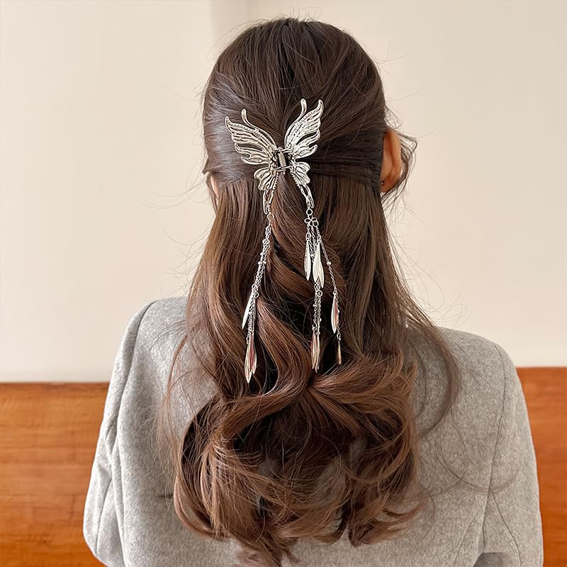 Amazon.com : TUCEWP Metal Butterfly Hair Claw Clips Long  display picture 1
