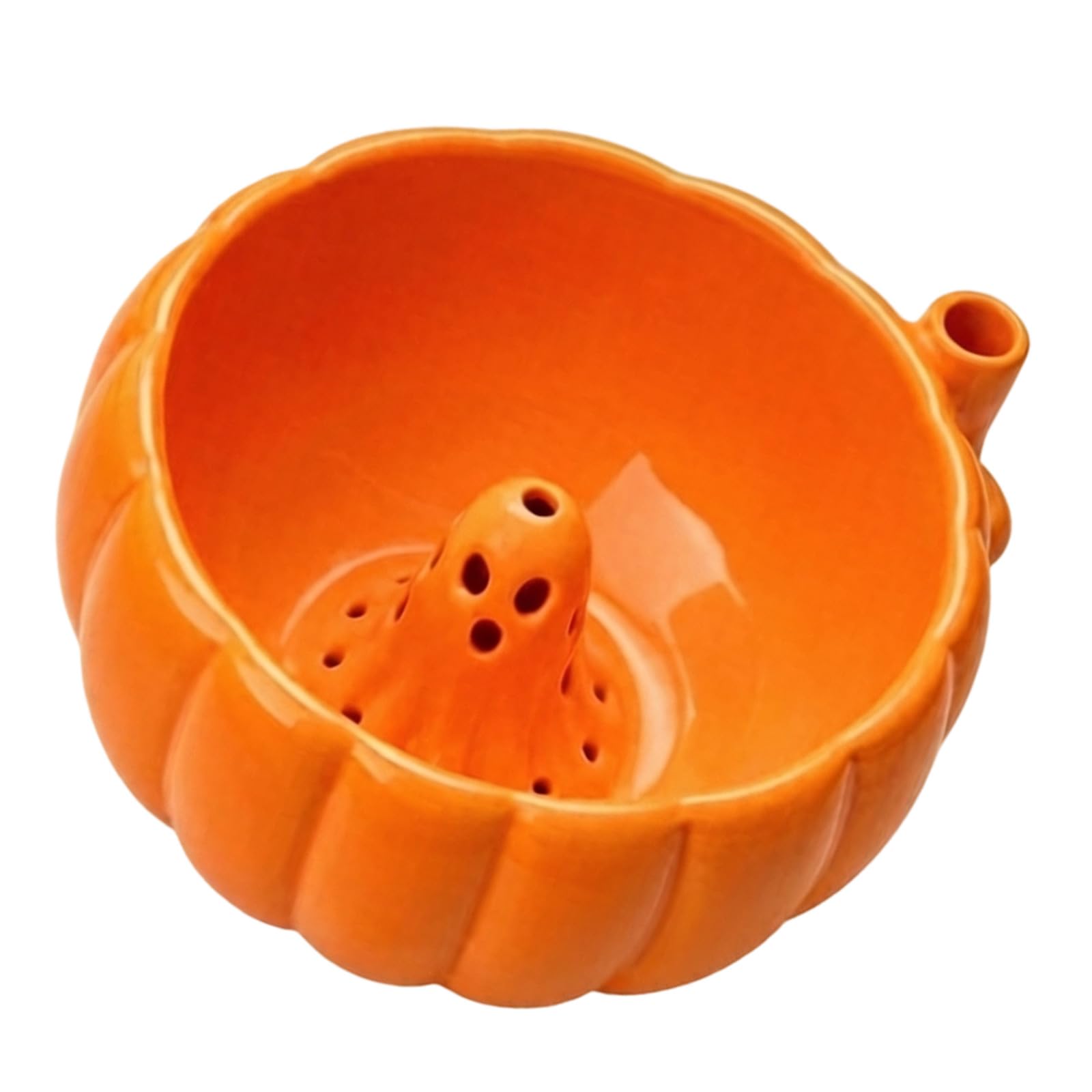 Halloween Pumpkin Decor Bowl, Raised Center Detail Accent Bowl for Candy, Fruit, Small Items and Seasonal Tabletop Displ