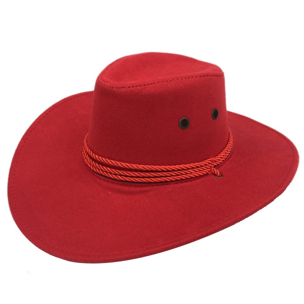 Sandy Ting Men's Outback Faux Felt Wide Brim Western Cowboy Hat