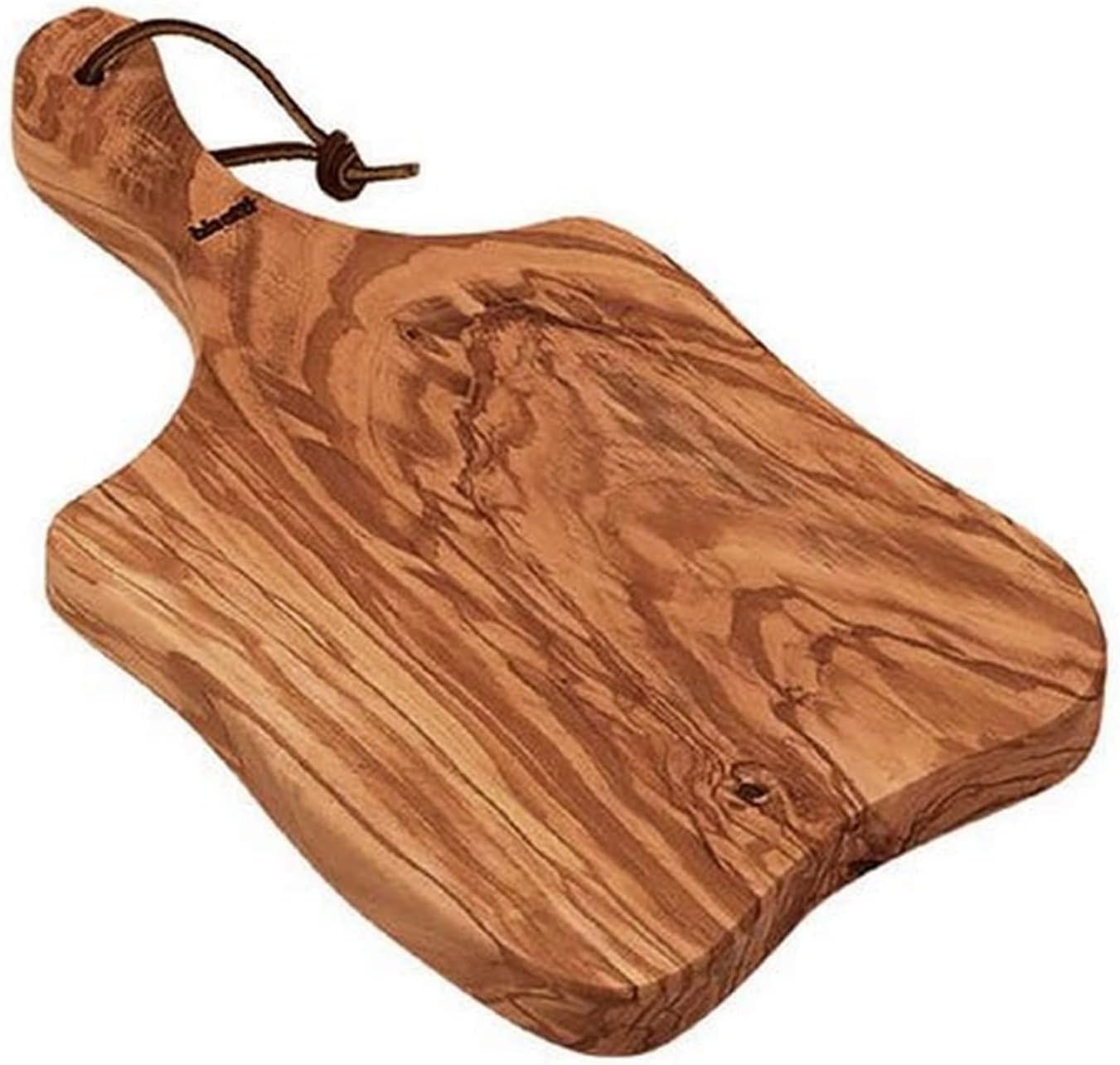 Bisetti 12.2 x 5.5 x 0.5 Inch Rustic Olive Wood Cutting/Charcuterie Board, Made in Italy