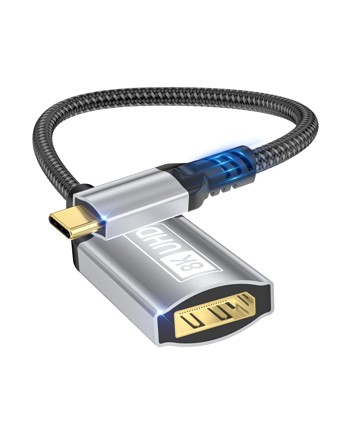 Nersligek USB C auf DisplayPort Adapter, 8K Typ-C Stecker auf DisplayPort 1.4 Buchse, 8K@60Hz, 4K@144Hz, 4K@120Hz Dynamic HDR Thunderbolt 4/3 auf Display Port für iPhone 16/15Serie, MacBookPro, Galaxy