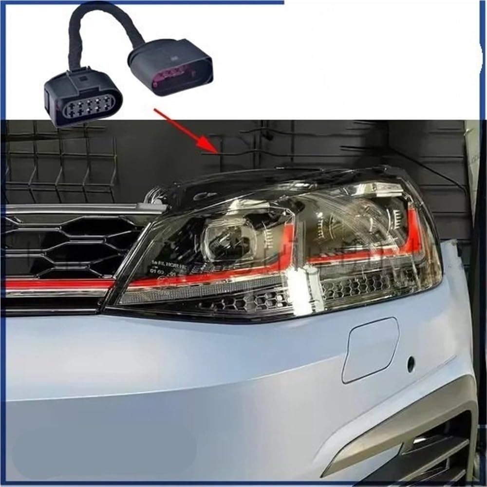Presa Cablaggio Auto Compatibile con Golf 7.5 1 Pz. Cablaggio di Conversione da 10P A 14P 1J0973837 6R0973735 Cavo Adattatore per Modifica Fari