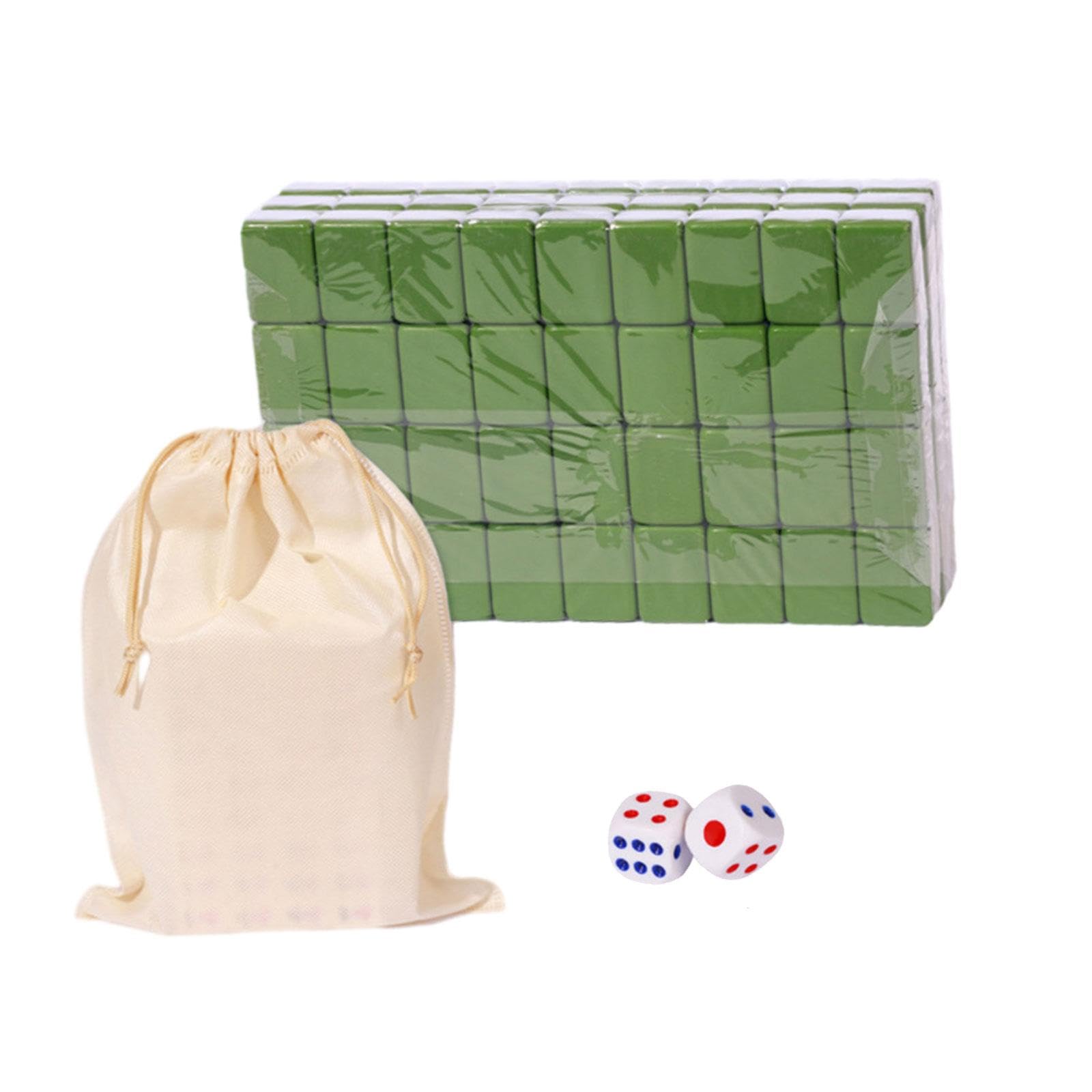 Mini Mahjong Brettspiel, Tragbar, 144 Spielsteine, Traditionelles Chinesisches Set, Unterhaltsam, Robustes Material, Leicht, Geeignet für Erwachsene U, 24 mm Grün