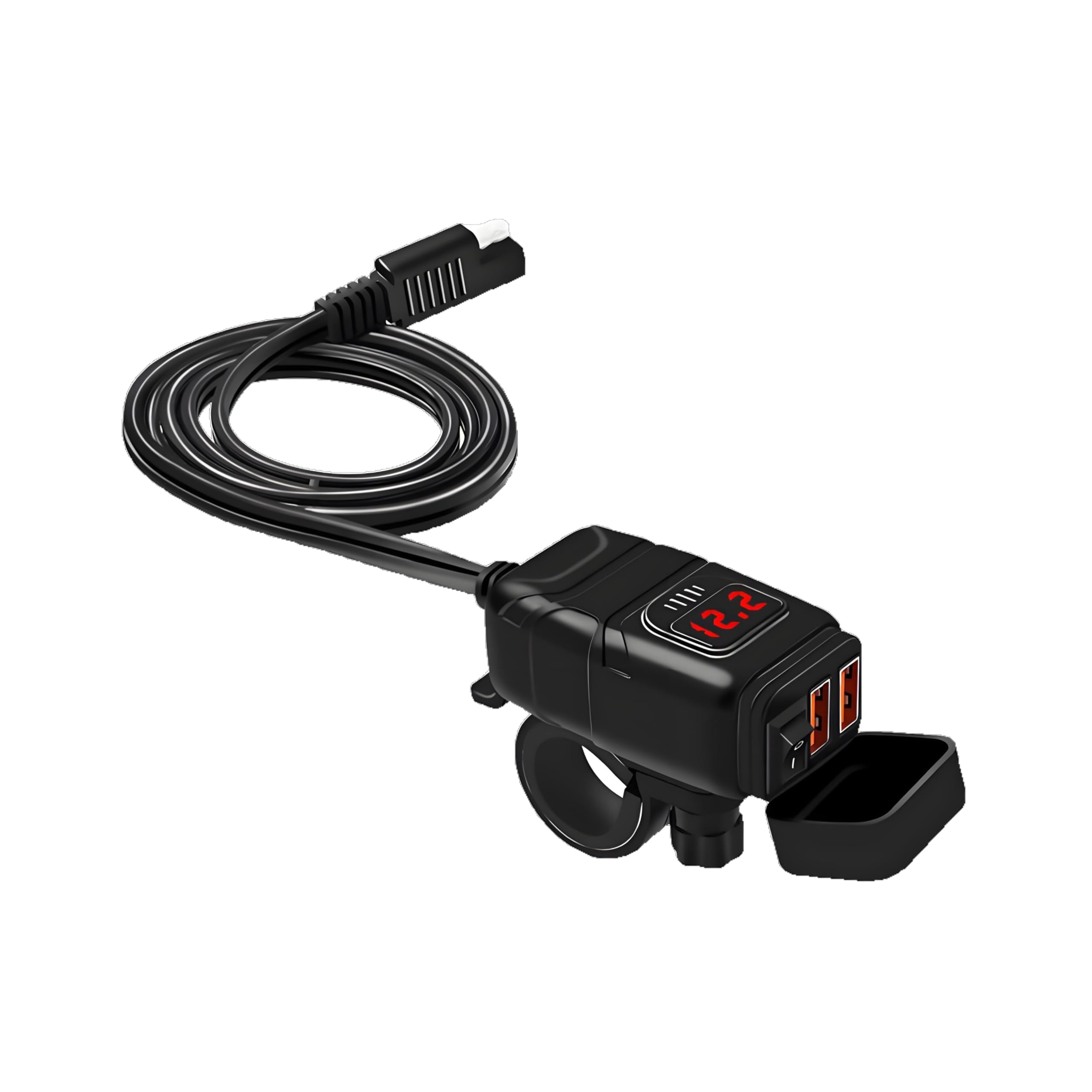 Motocyklowa podwójna ładowarka USB woltomierz do Yamaha MT-07 2. generacji 2018-2020, szybkie ładowanie szybkie odłączanie SAE do USB wodoodporne akcesoria