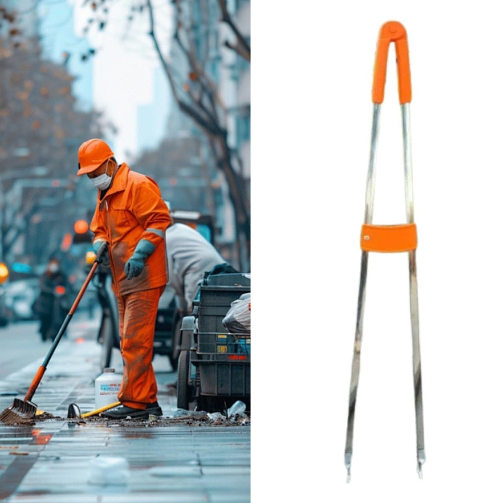 Pinza Raccogli Oggetti Resistente 2 Pezzi di Pinza E in Acciaio Inossidabile con Morsetto Resistenza Pinza Antiscivolo(Type A)
