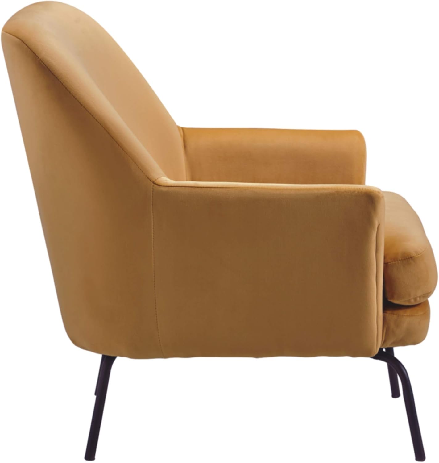 Contemporary Gold Velvet Accent Chair 28.25"W x 33"H
