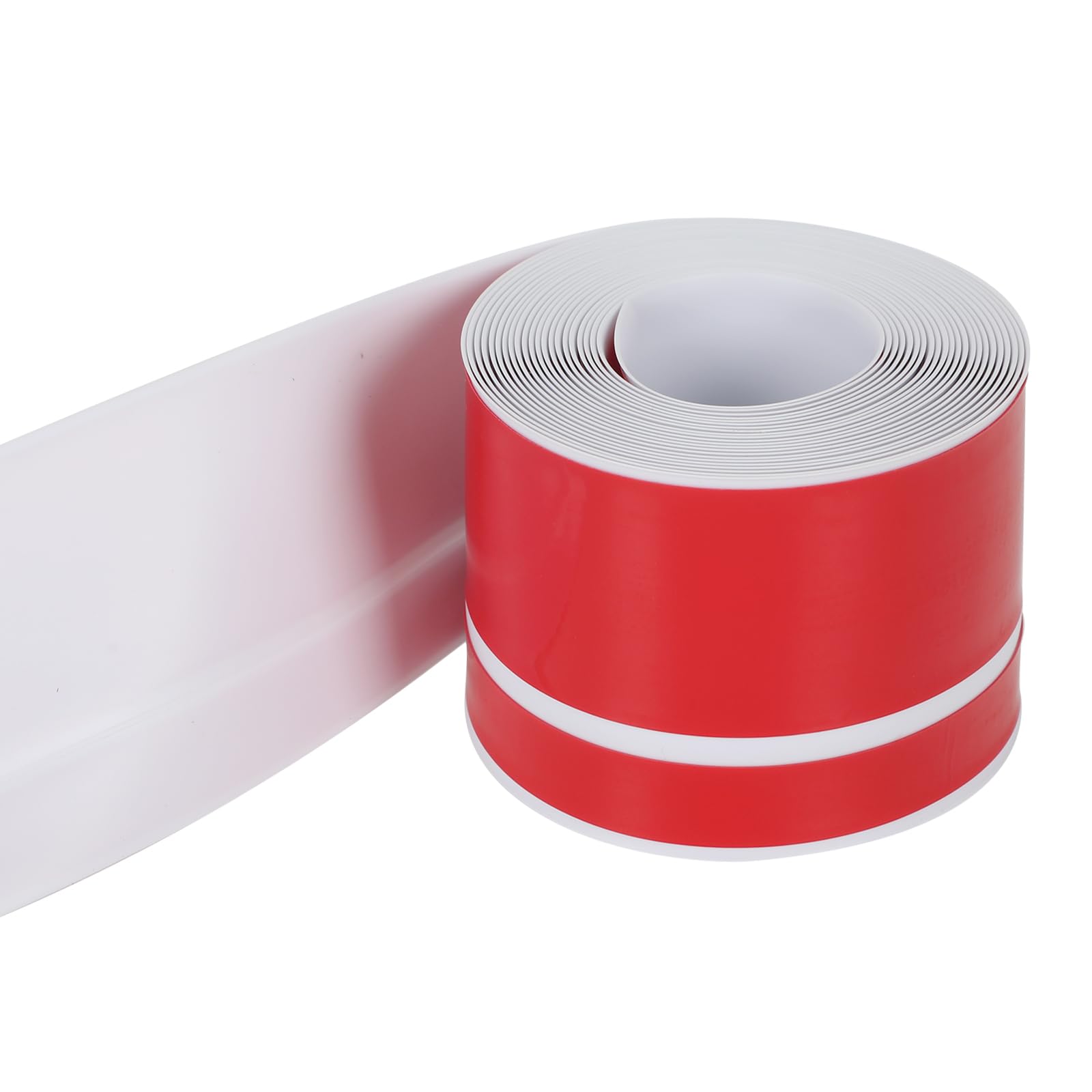 Peel and Stick molding, PVC Skirting Board Self-Adhesive, and for Flexible Boards Cover, Baseboard Tape, Wall Base Moulding Strip(White12m)