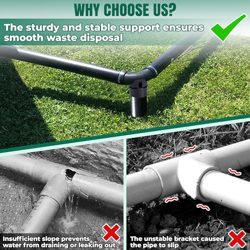 Image of RV and Camper Sewer Waste Plumbing Connection System Kit with Slip Fit Coupling Adapter, for 3inch PVC Pipe RV Sewer Hose Fittings RV Sewer Adapter and Pipe Stand