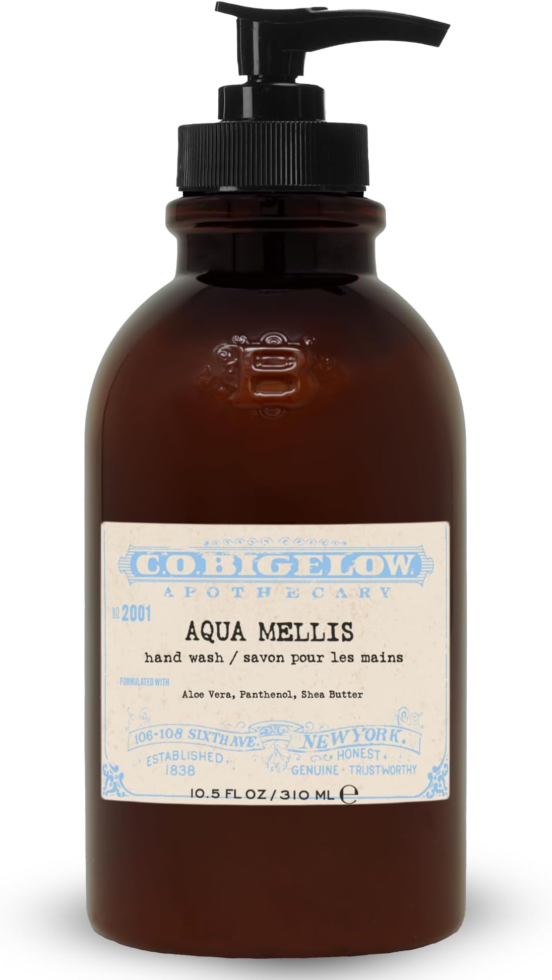 C.O. Bigelow Aqua Mellis Hand Wash, Iconic Collection Liquid Hand Soap with Shea Butter, Glycerin, Aloe Vera, 10.5 Fl Oz