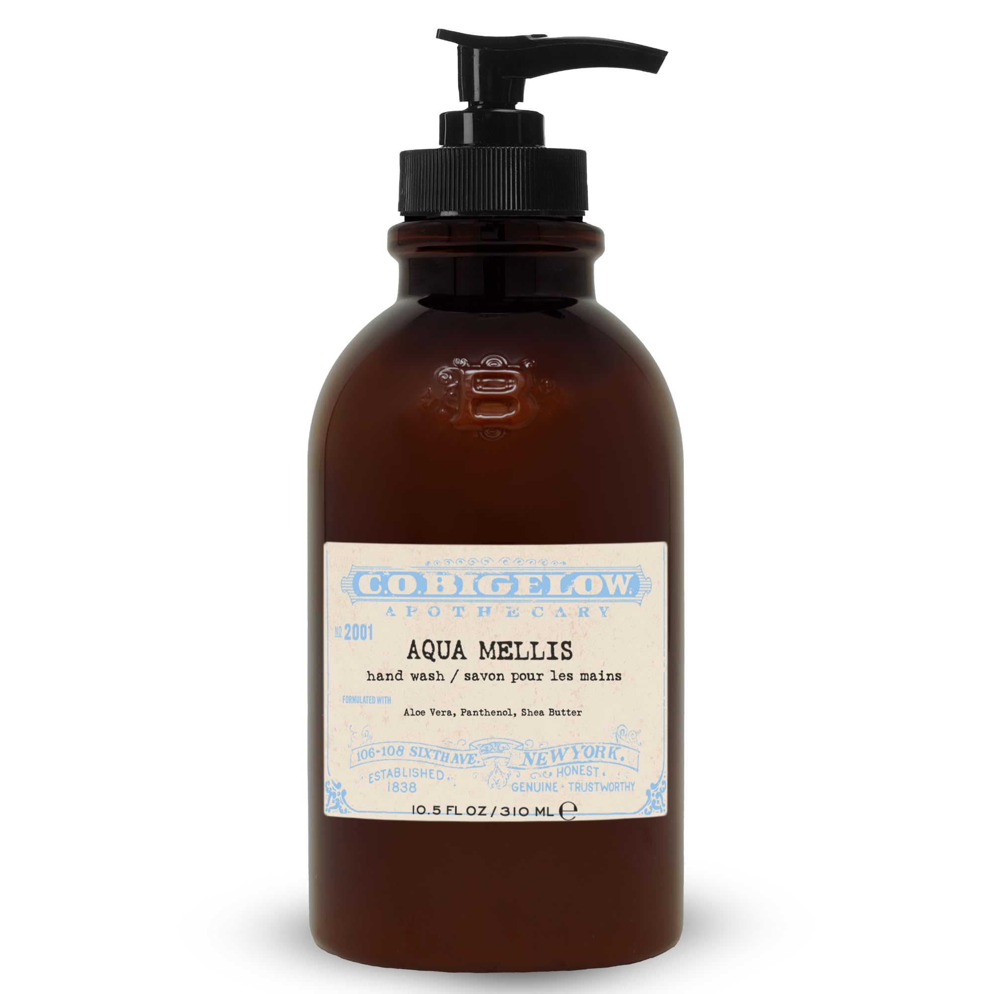 C. O. Bigelow C.O. Iconic Collection Aqua Mellis Hand Wash, with Glycerin, Aloe Vera, Panthenol, and Shea Butter, 10.5 fl oz