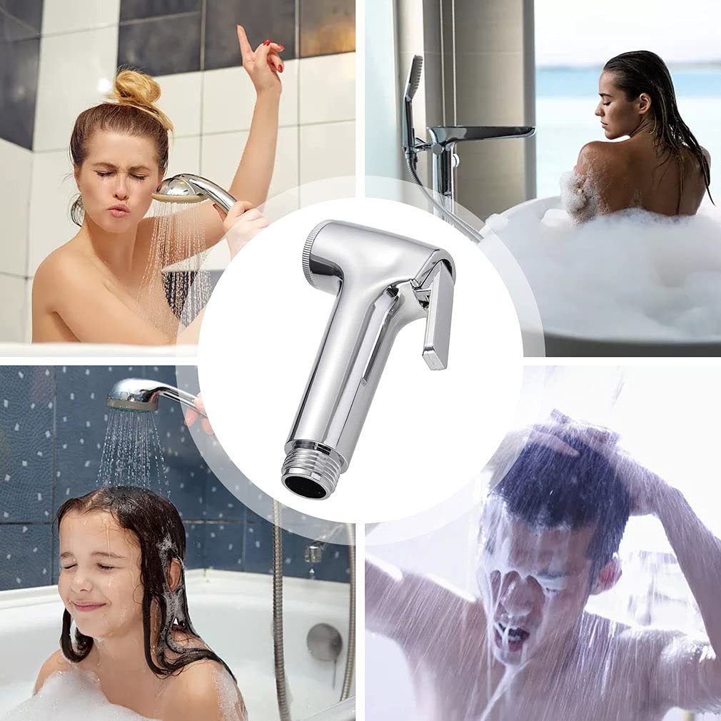 2 cabezales de ducha con gatillo, cabezales de ducha portátiles de alta presión para baño, rociador de bidé de mano cromado, grifo de limpieza para baños, barcos, caravanas, casas rodantes y peluque